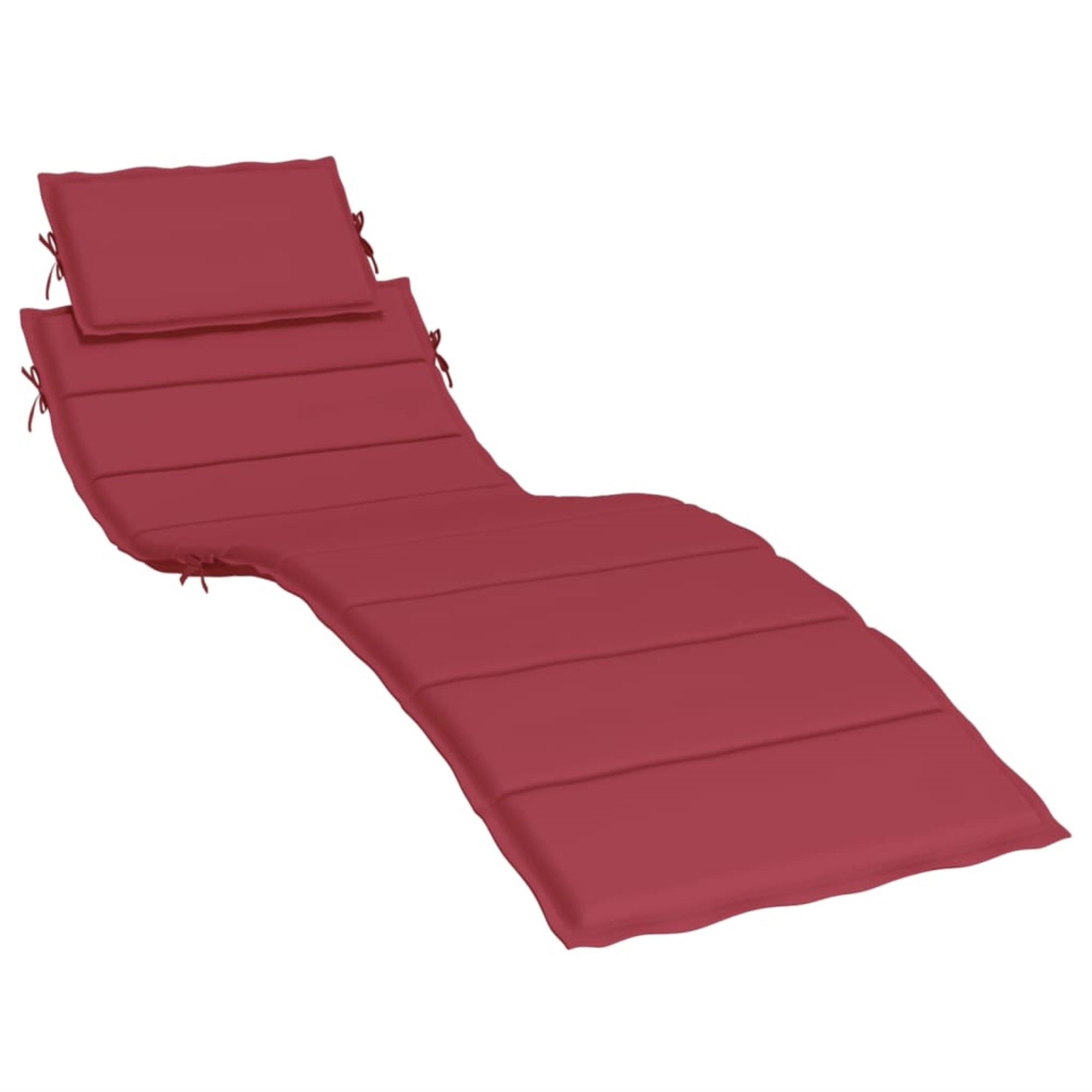 vidaXL Sun Lounger Cushion Wine Red 73.2″x22.8″x1.2″