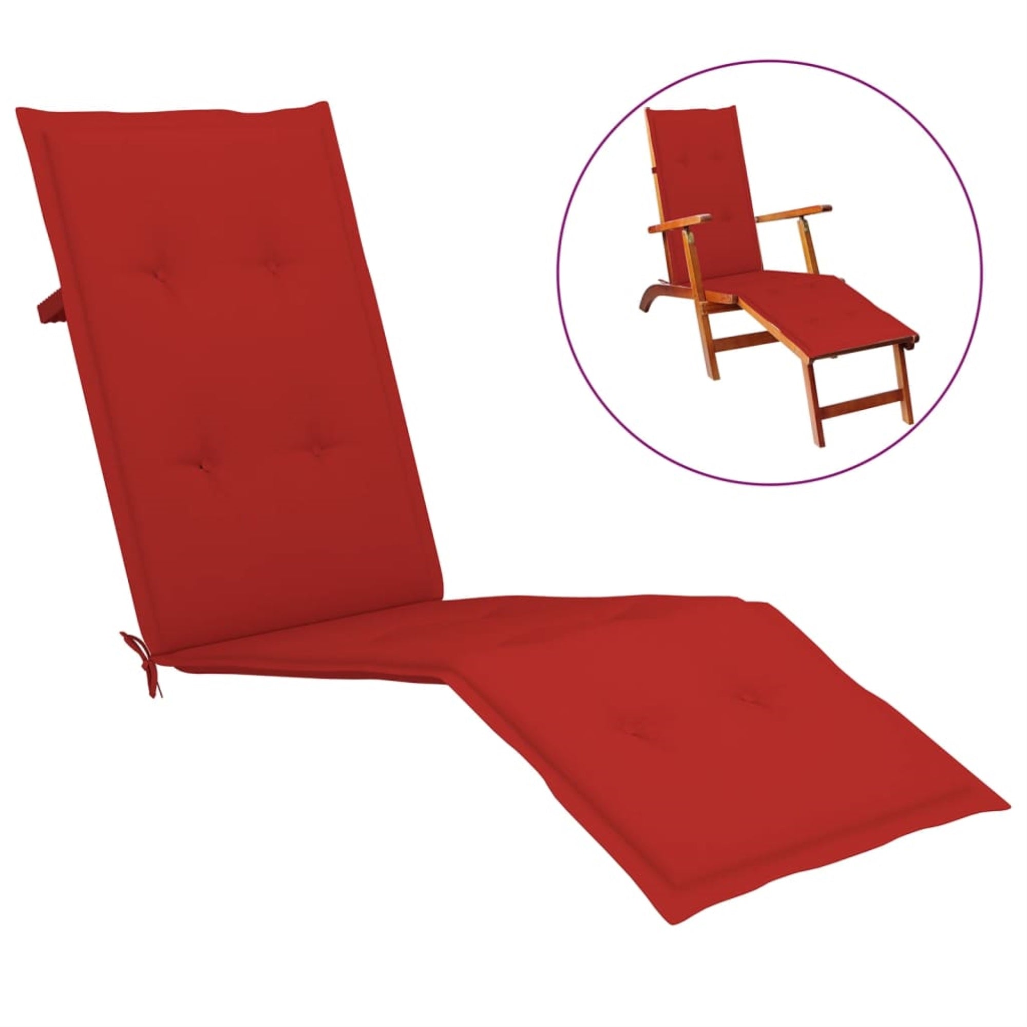 Vidaxl Deck Chair Cushion Red (29.5'+41.3')X19.7'X1.6'