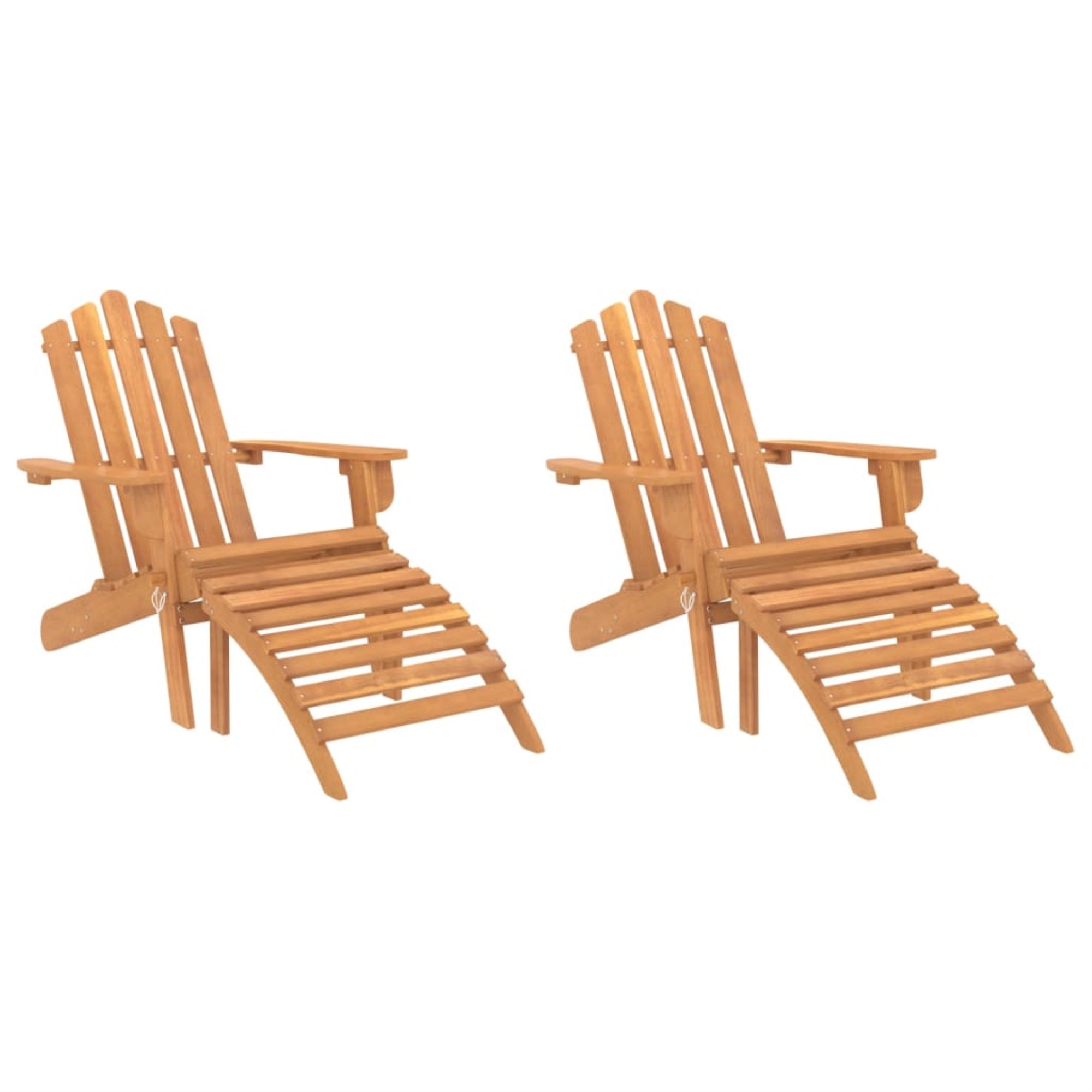 Vidaxl Patio Adirondack Chairs With Footrests 2 Pcs Solid Wood Acacia