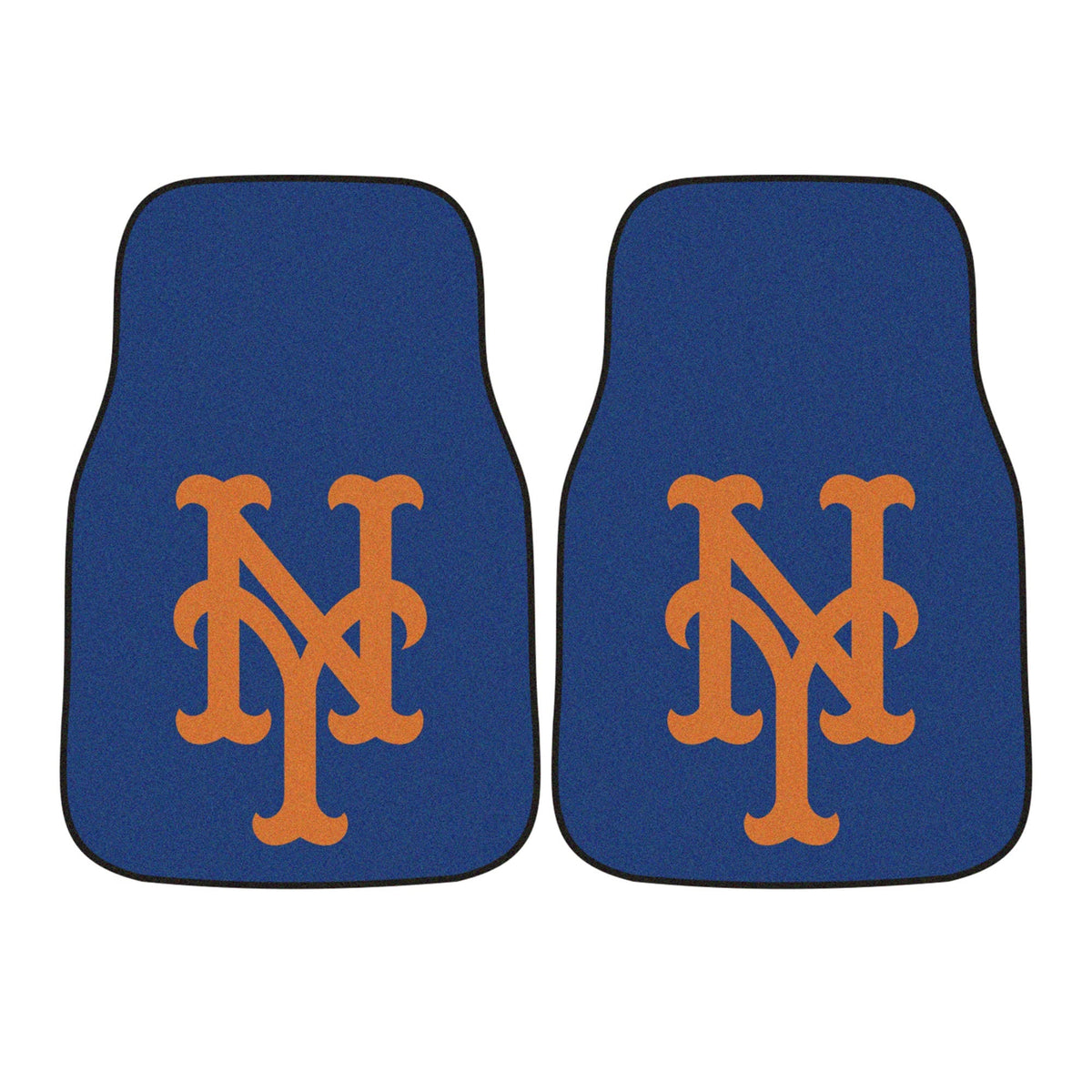 New York Mets Front Carpet Car Mat Set - 2 Pieces - Ny Hat Logo