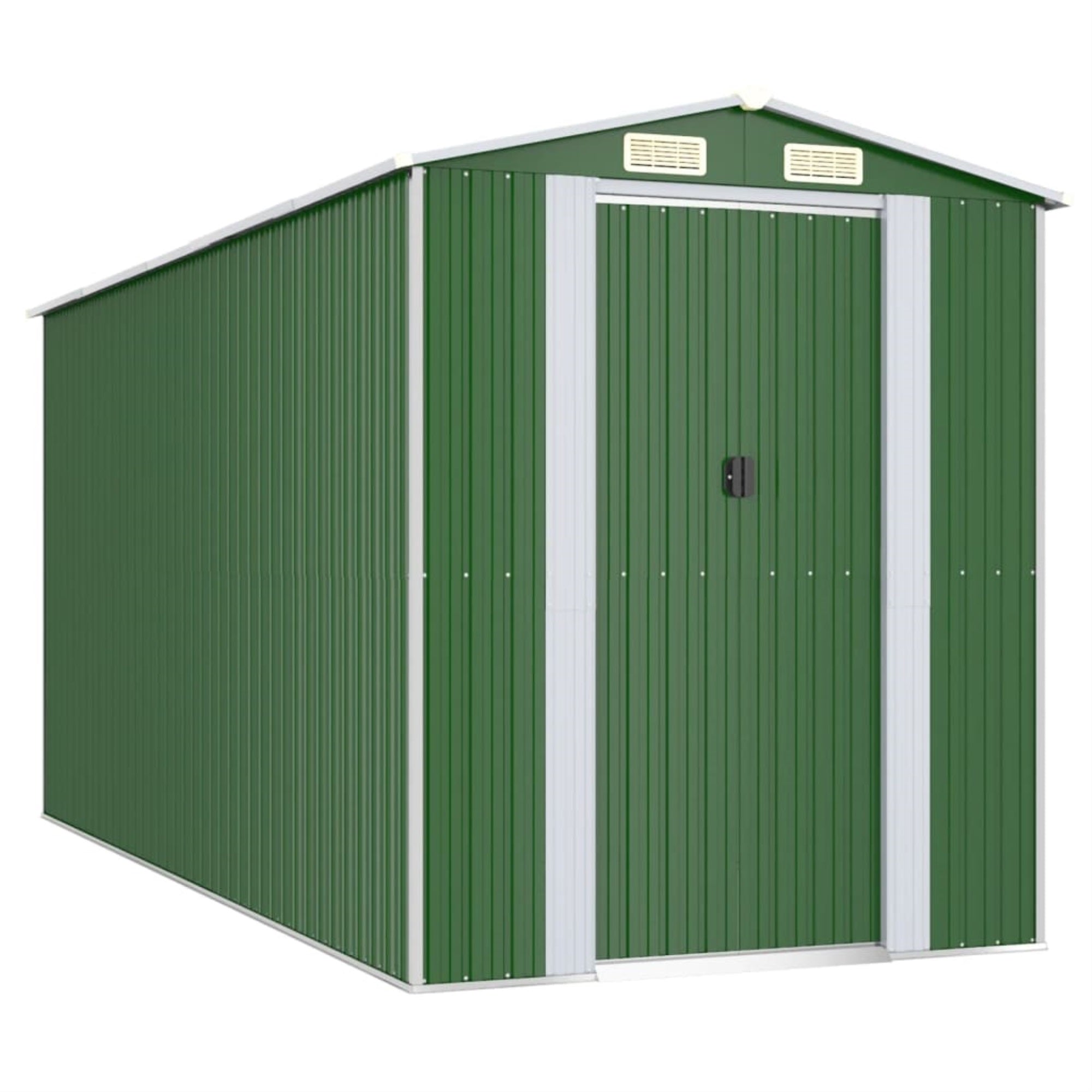 Vidaxl Garden Shed Green 75.6'X173.2'X87.8' Galvanized Steel