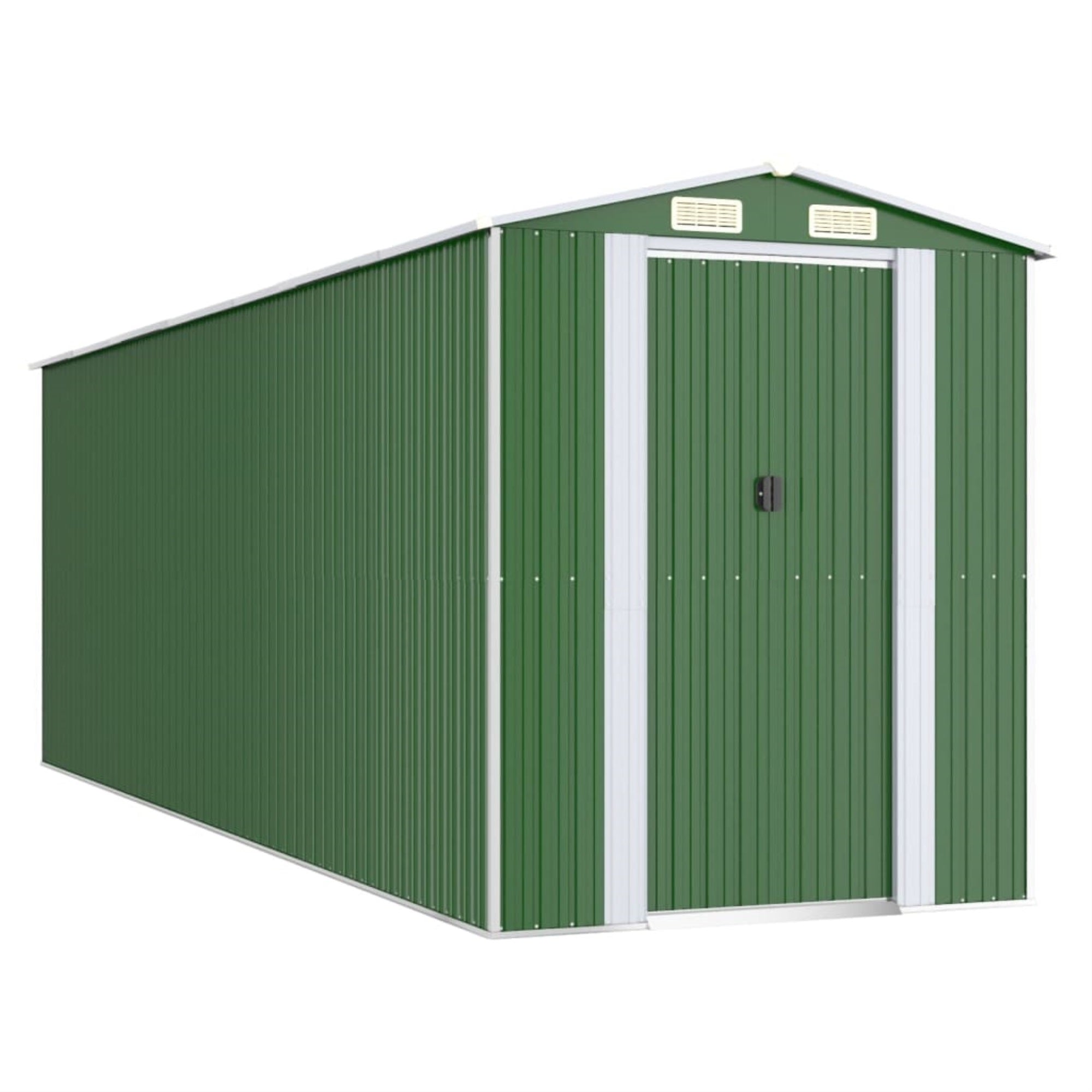 Vidaxl Garden Shed Green 75.6'X238.6'X87.8' Galvanized Steel