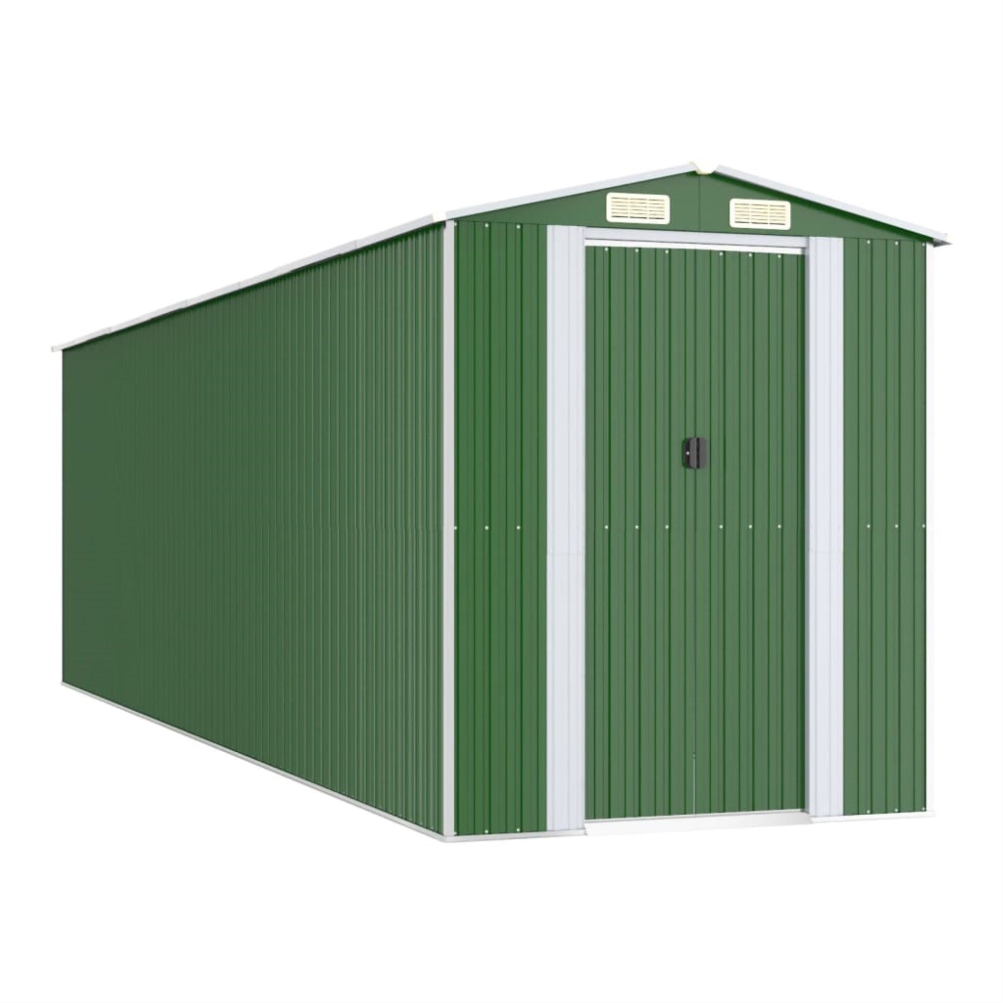 Vidaxl Garden Shed Green 75.6'X271.3'X87.8' Galvanized Steel