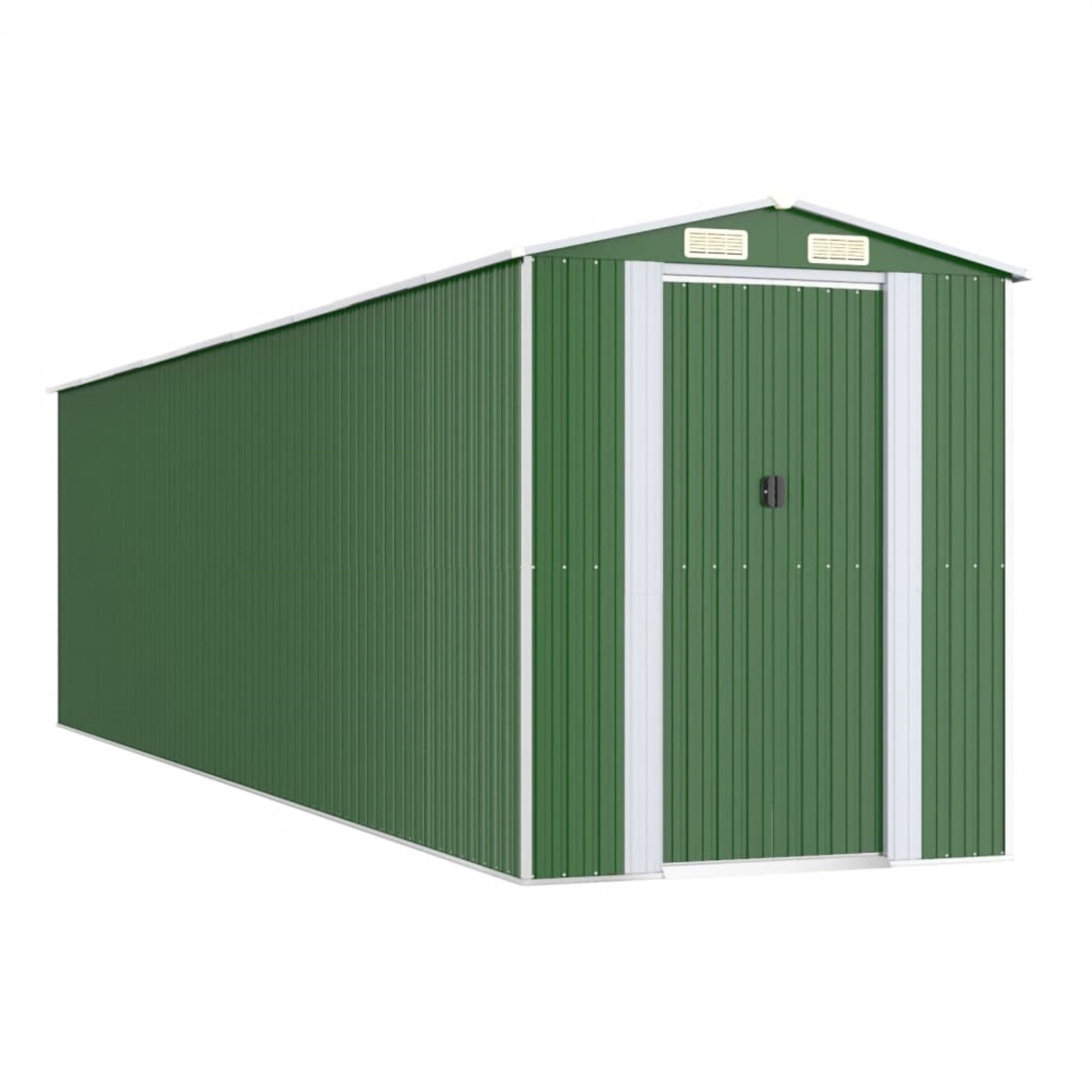 Vidaxl Garden Shed Green 75.6'X303.9'X87.8' Galvanized Steel