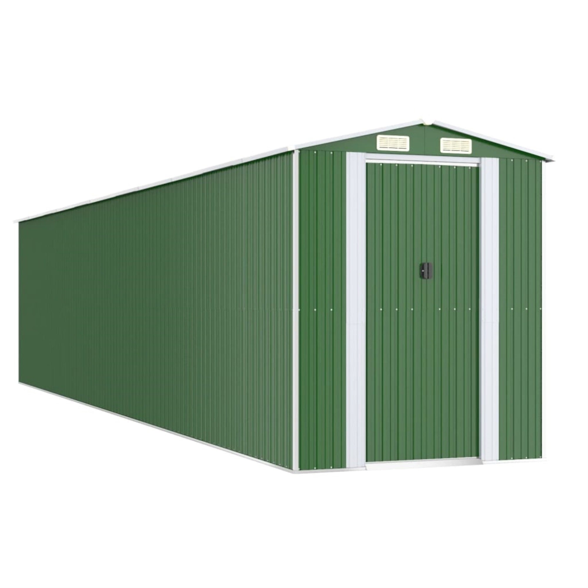 Vidaxl Garden Shed Green 75.6'X369.3'X87.8' Galvanized Steel