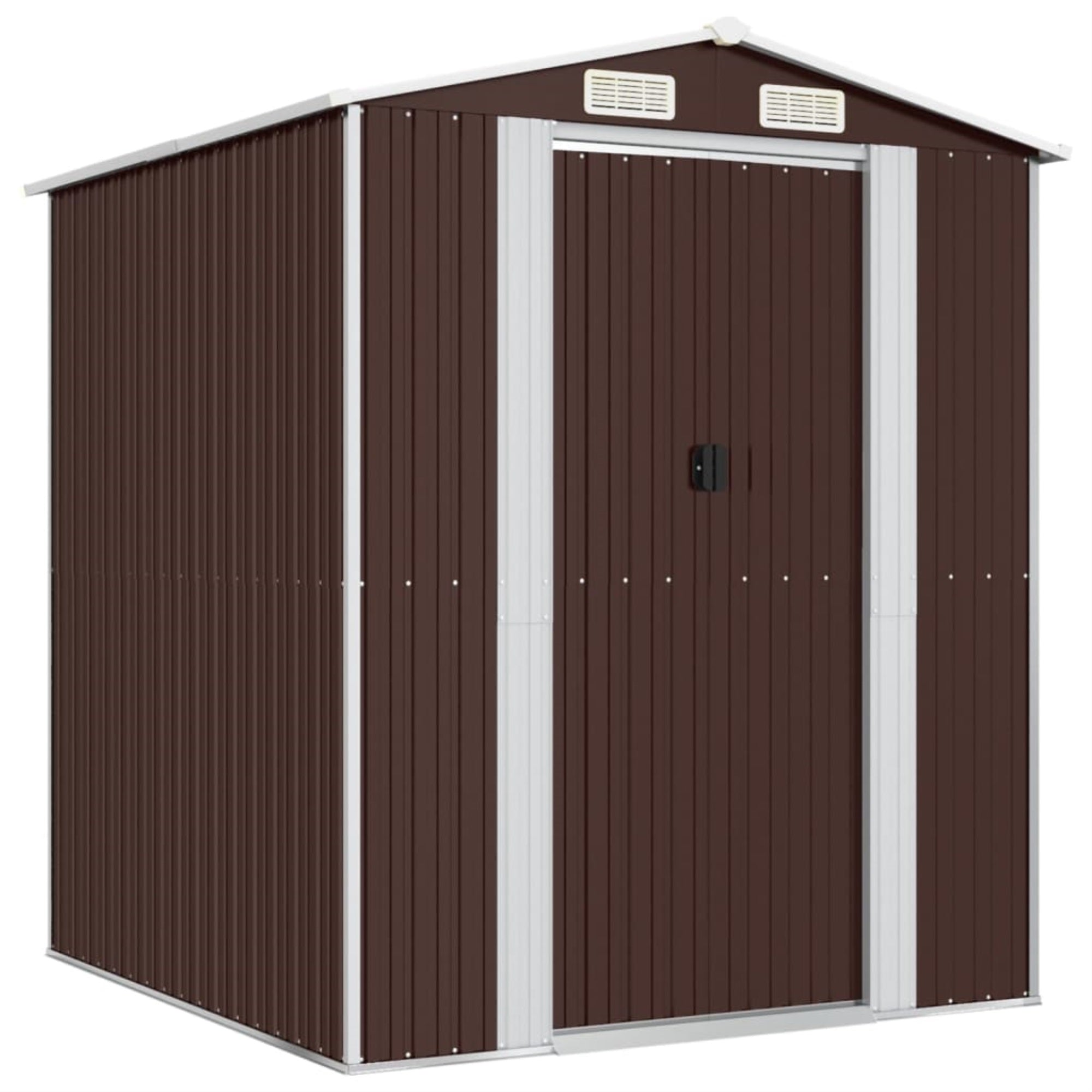 Vidaxl Garden Shed Dark Brown 75.6'X75.2'X87.8' Galvanized Steel