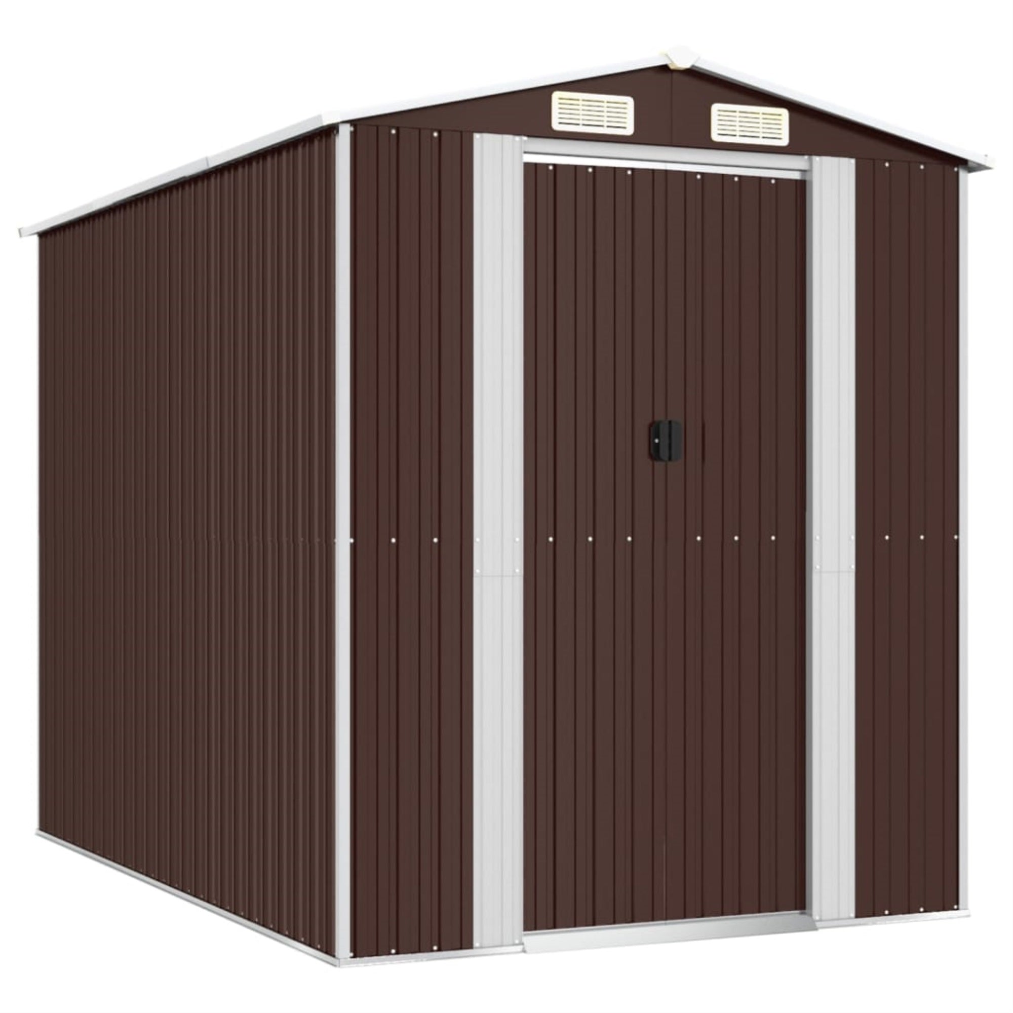 Vidaxl Garden Shed Dark Brown 75.6'X107.9'X87.8' Galvanized Steel