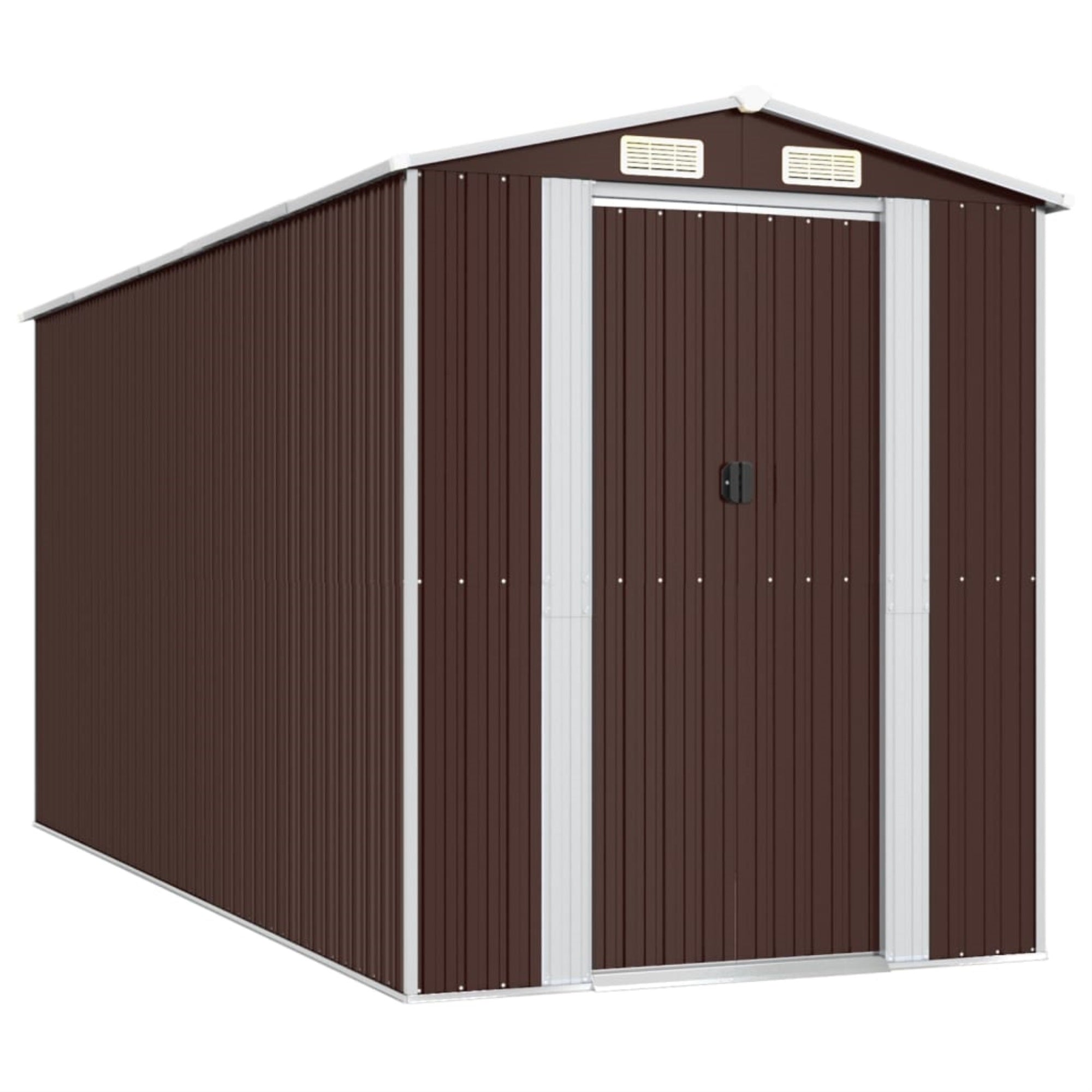 Vidaxl Garden Shed Dark Brown 75.6'X173.2'X87.8' Galvanized Steel