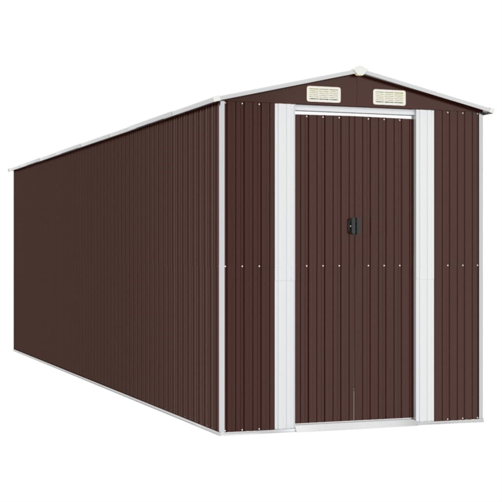 Vidaxl Garden Shed Dark Brown 75.6'X271.3'X87.8' Galvanized Steel