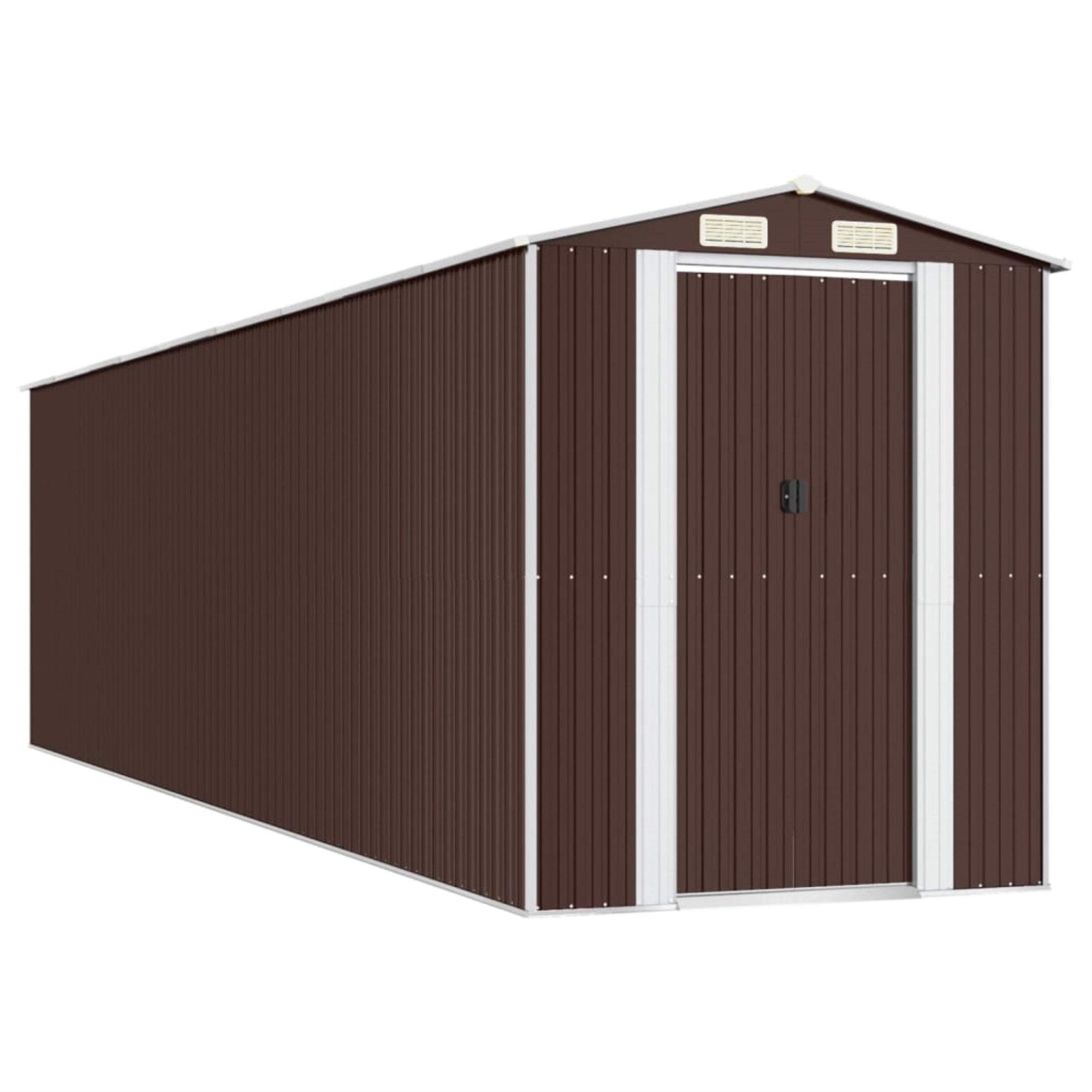 Vidaxl Garden Shed Dark Brown 75.6'X303.9'X87.8' Galvanized Steel