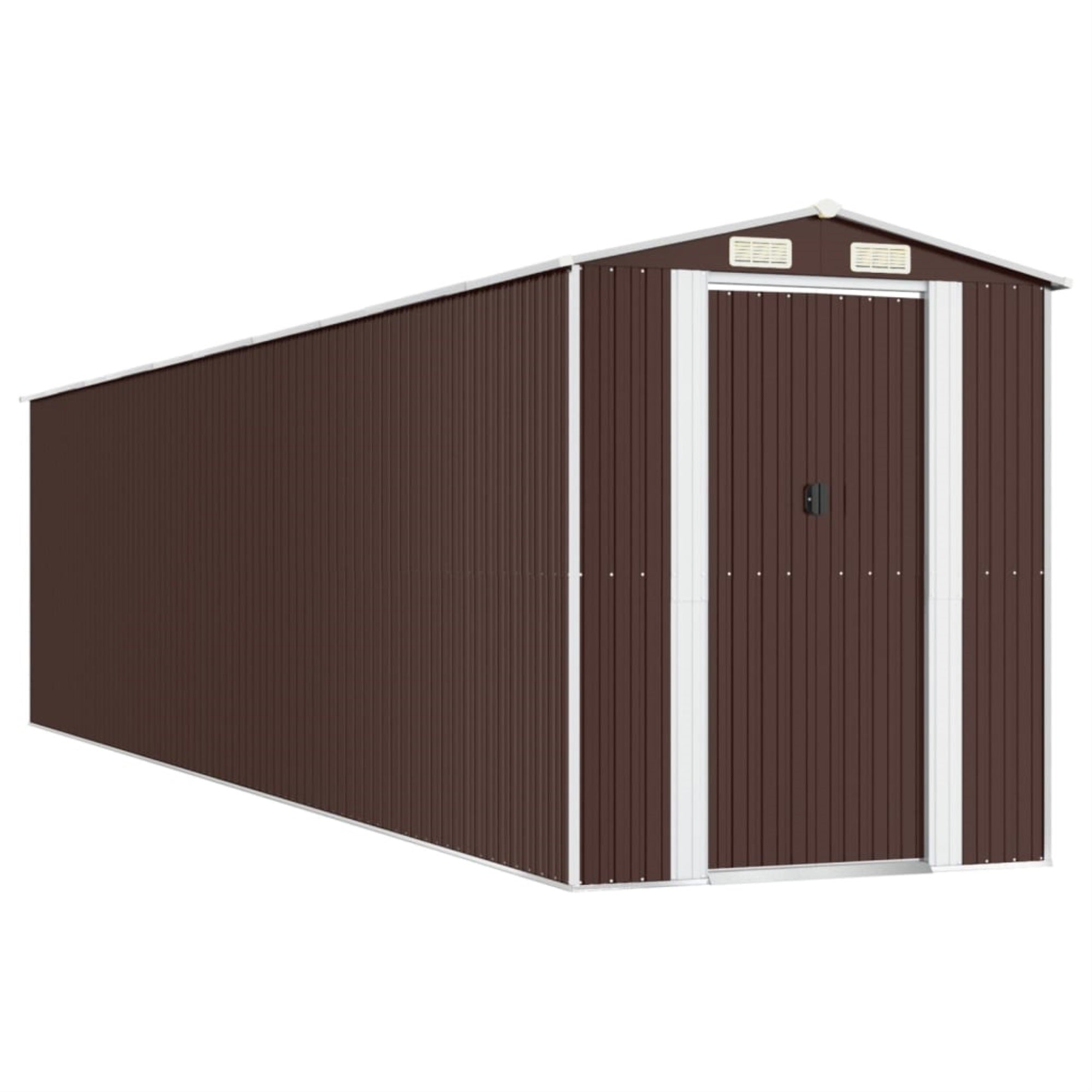 Vidaxl Garden Shed Dark Brown 75.6'X336.6'X87.8' Galvanized Steel