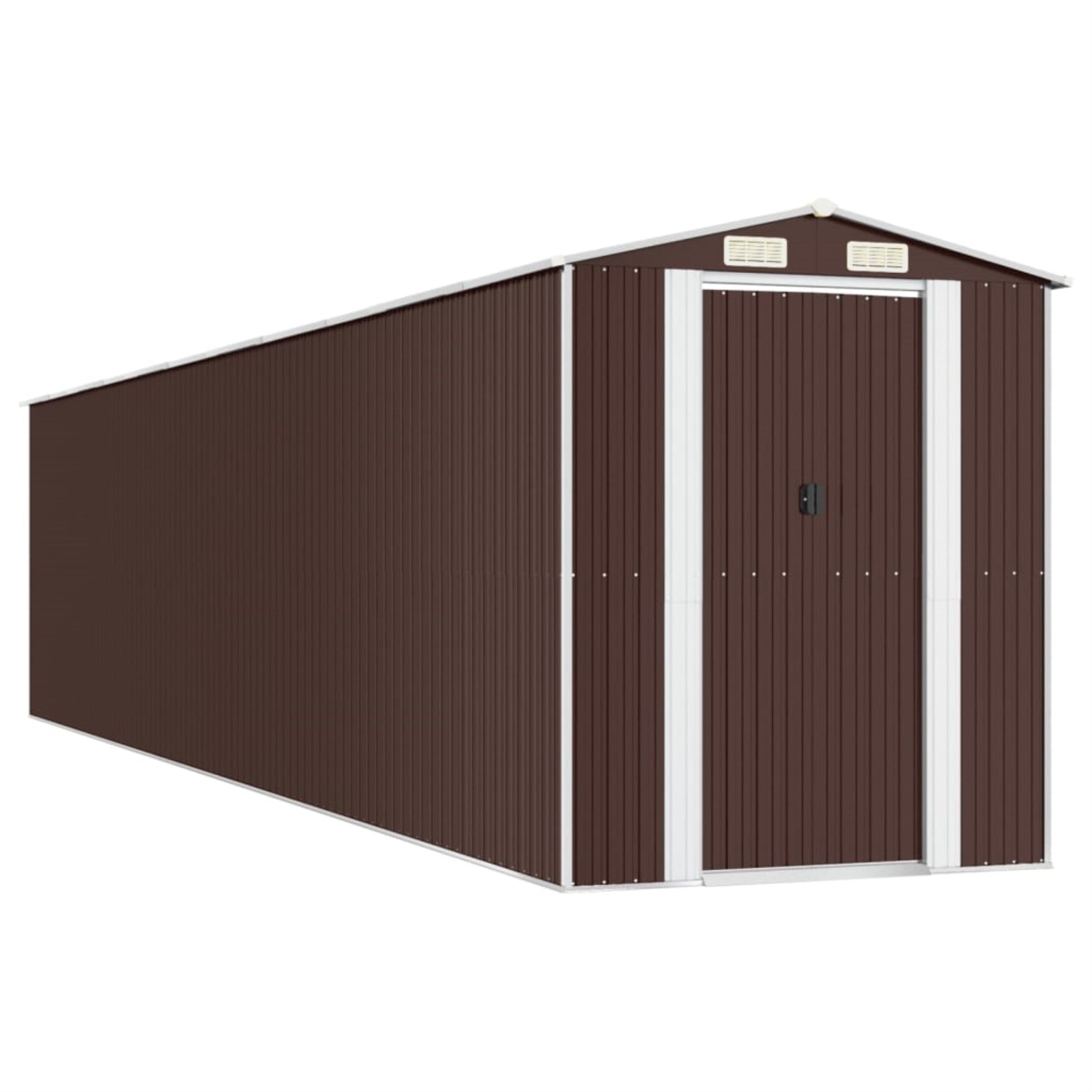 Vidaxl Garden Shed Dark Brown 75.6'X369.3'X87.8' Galvanized Steel
