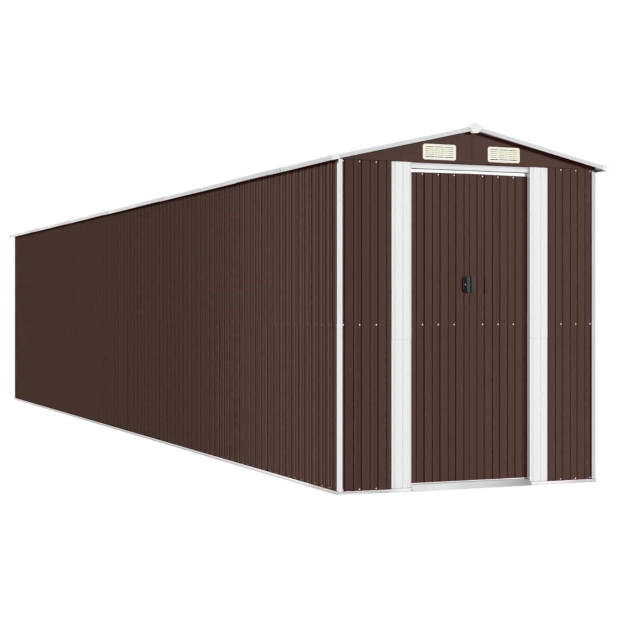 Vidaxl Garden Shed Dark Brown 75.6'X402'X87.8' Galvanized Steel