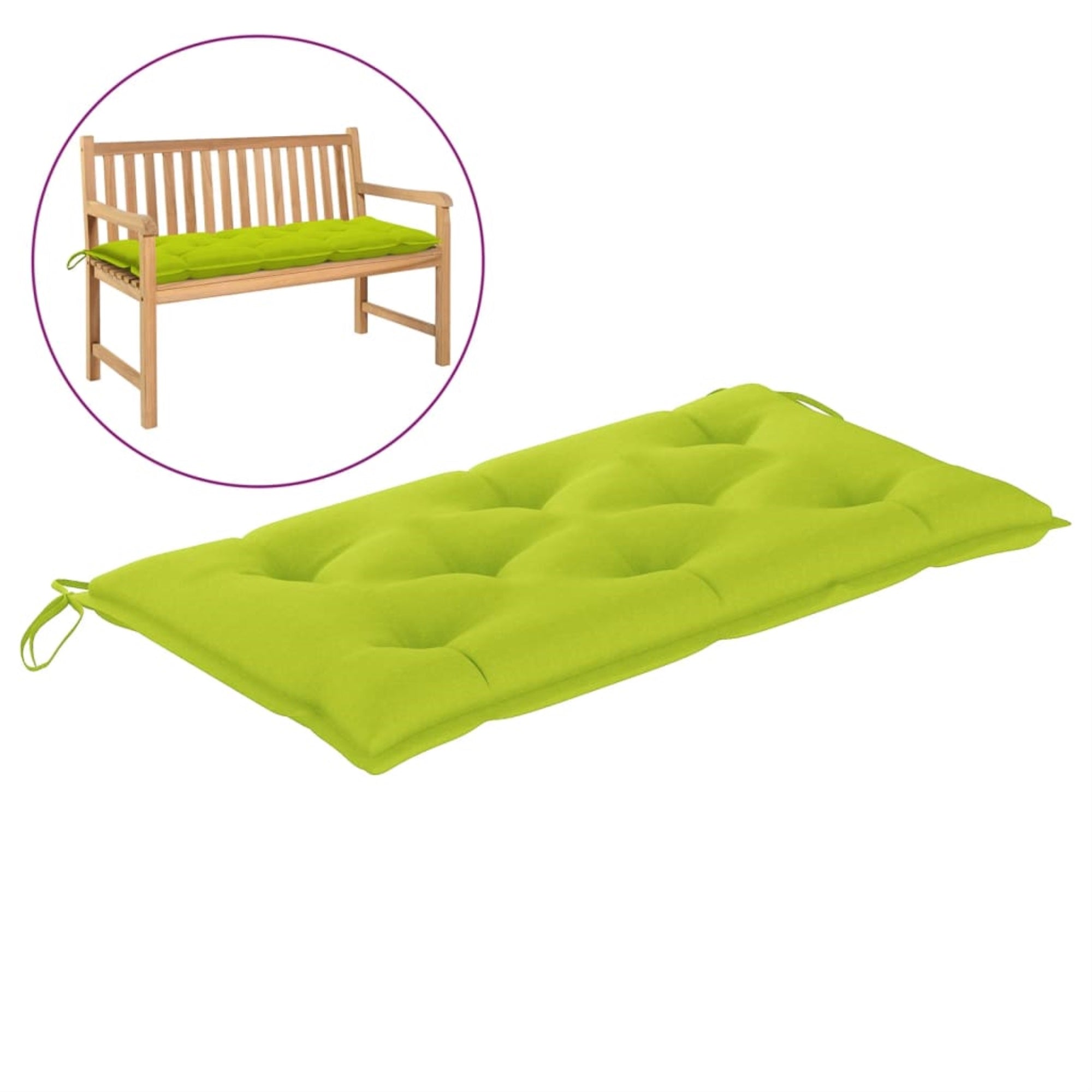 Vidaxl Garden Bench Cushion Bright Green 39.4'X19.7'X 2.8' Fabric