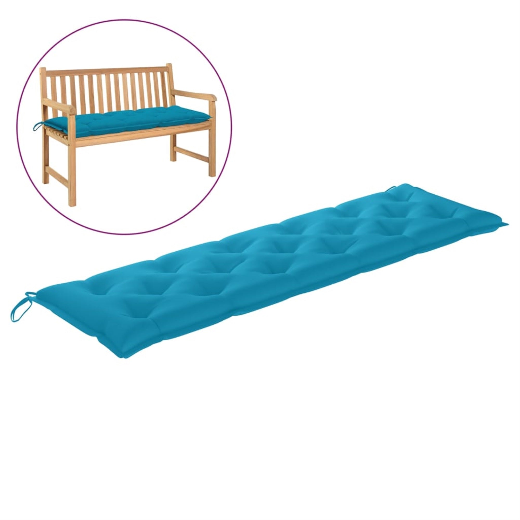 Vidaxl Garden Bench Cushion Light Blue 70.9'X19.7'X2.8' Fabric