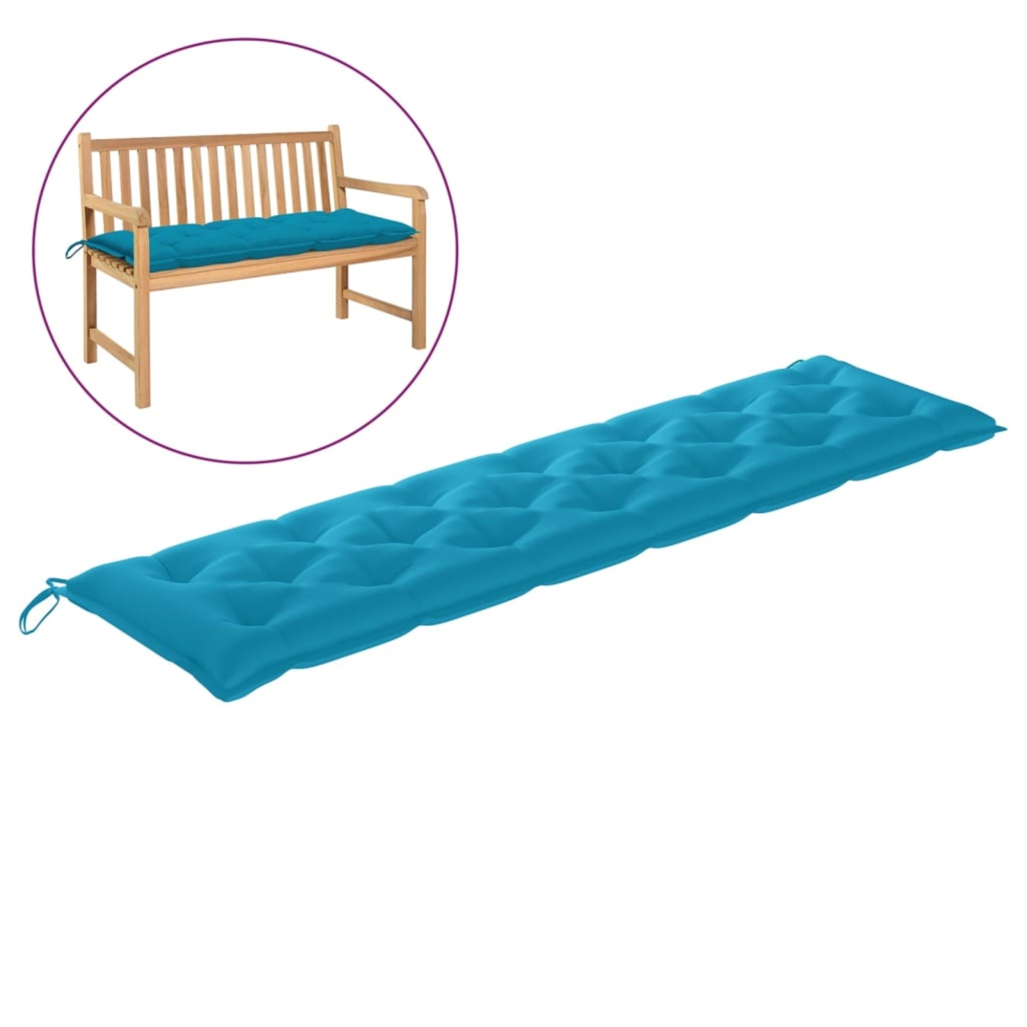 Vidaxl Garden Bench Cushion Light Blue 78.7'X19.7'X 2.8' Fabric
