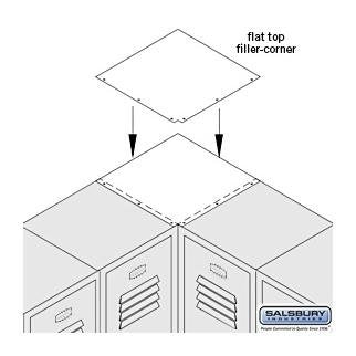 Flat Top Filler - Corner - for 18 Inch Deep Metal Locker - Tan