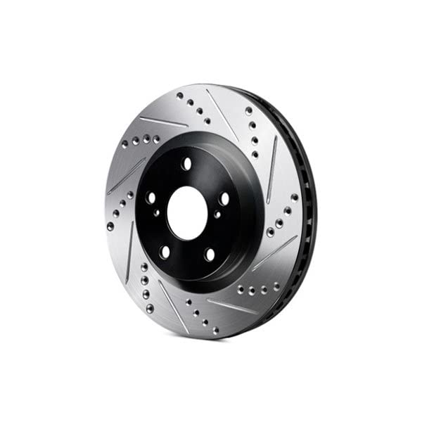 R1 Concepts Brake Rotor Drilled and Slotted Black ECB-58002R