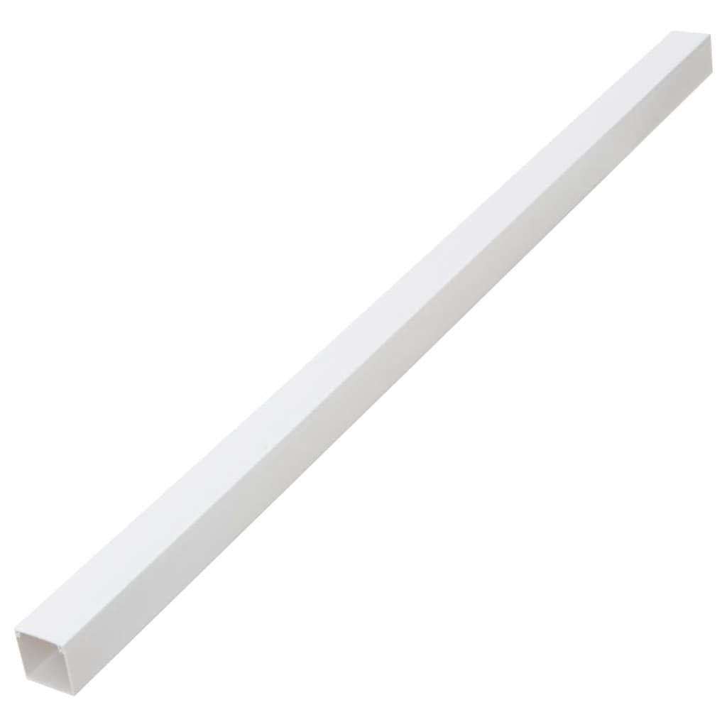Vidaxl Cable Trunking Management Cord Hider - White Pvc Wire Cover Raceway System - Paintable & Cuttable Channels For Office/Home