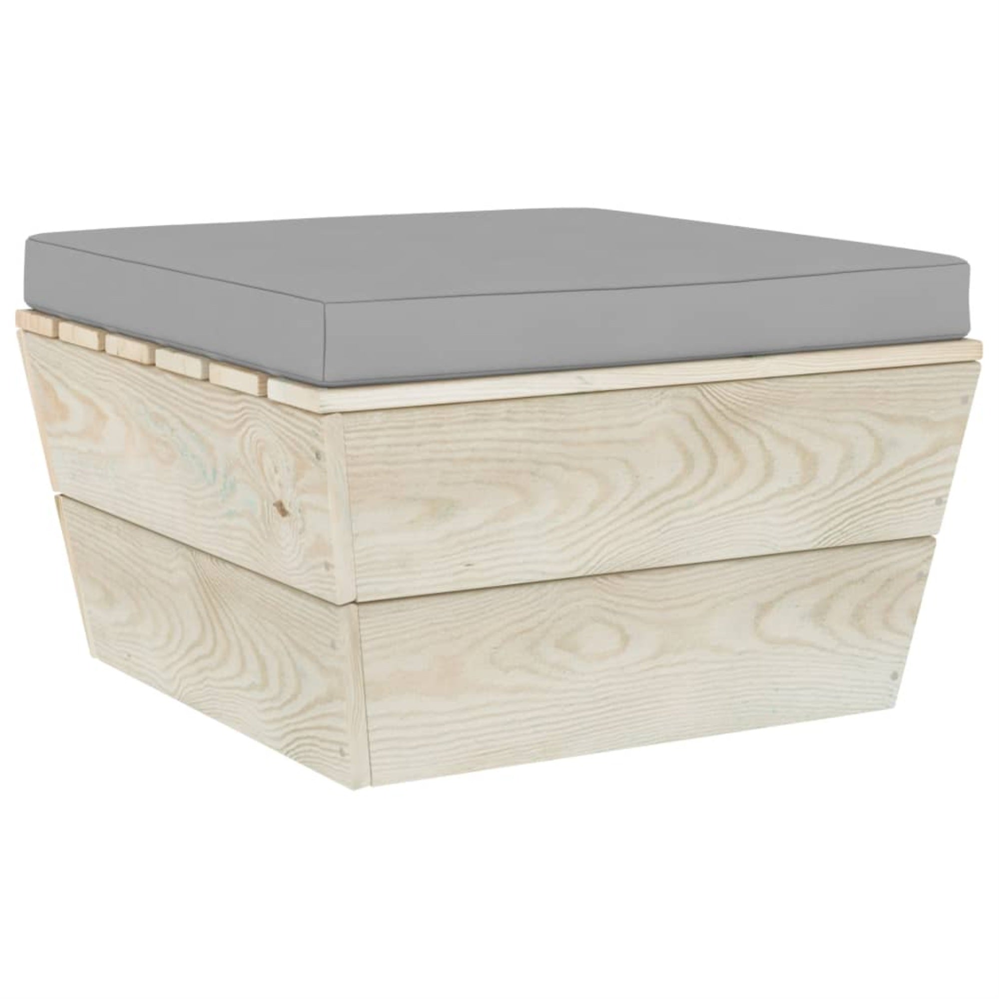 vidaXL Pallet Ottoman Cushion Gray Fabric