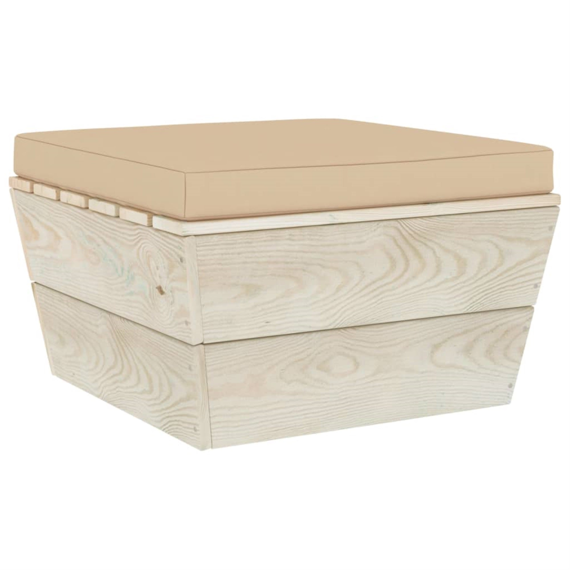 Vidaxl Pallet Ottoman Cushion Beige Fabric