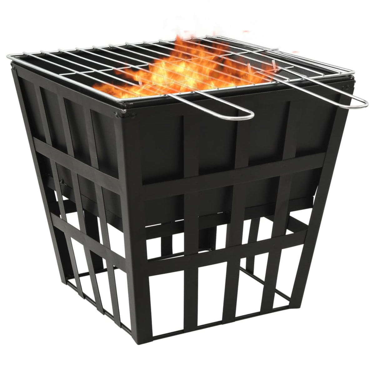 Vidaxl 2-In-1 Fire Pit And Bbq 13.4'X13.4'X18.9' Steel