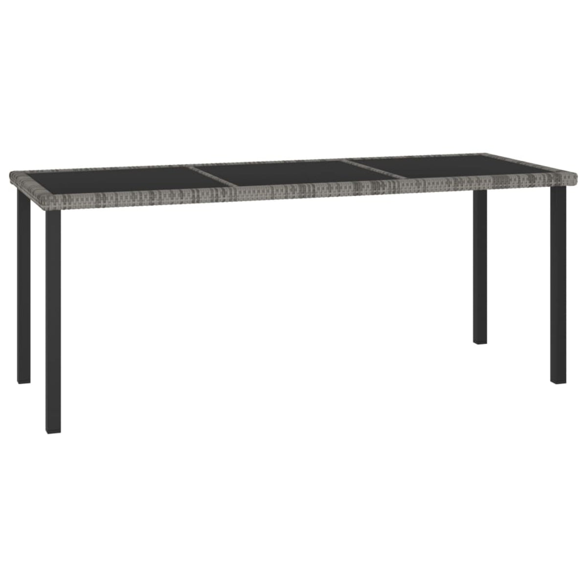 Vidaxl Garden Dining Table Gray 70.9'X27.6'X28.7' Poly Rattan