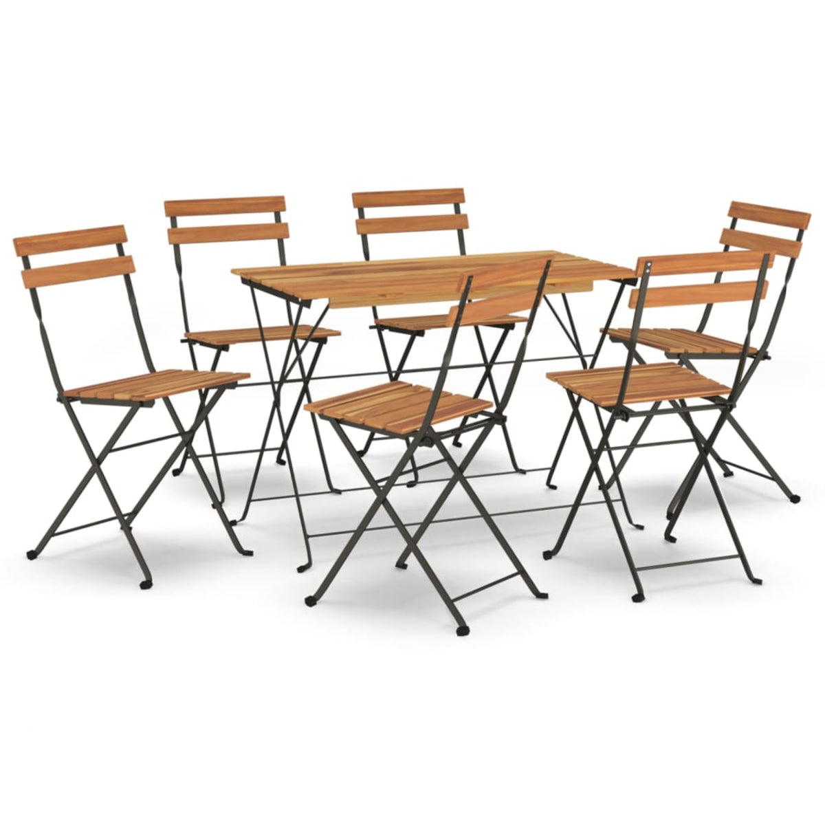 Vidaxl 7 Piece Folding Bistro Set Solid Wood Acacia And Steel