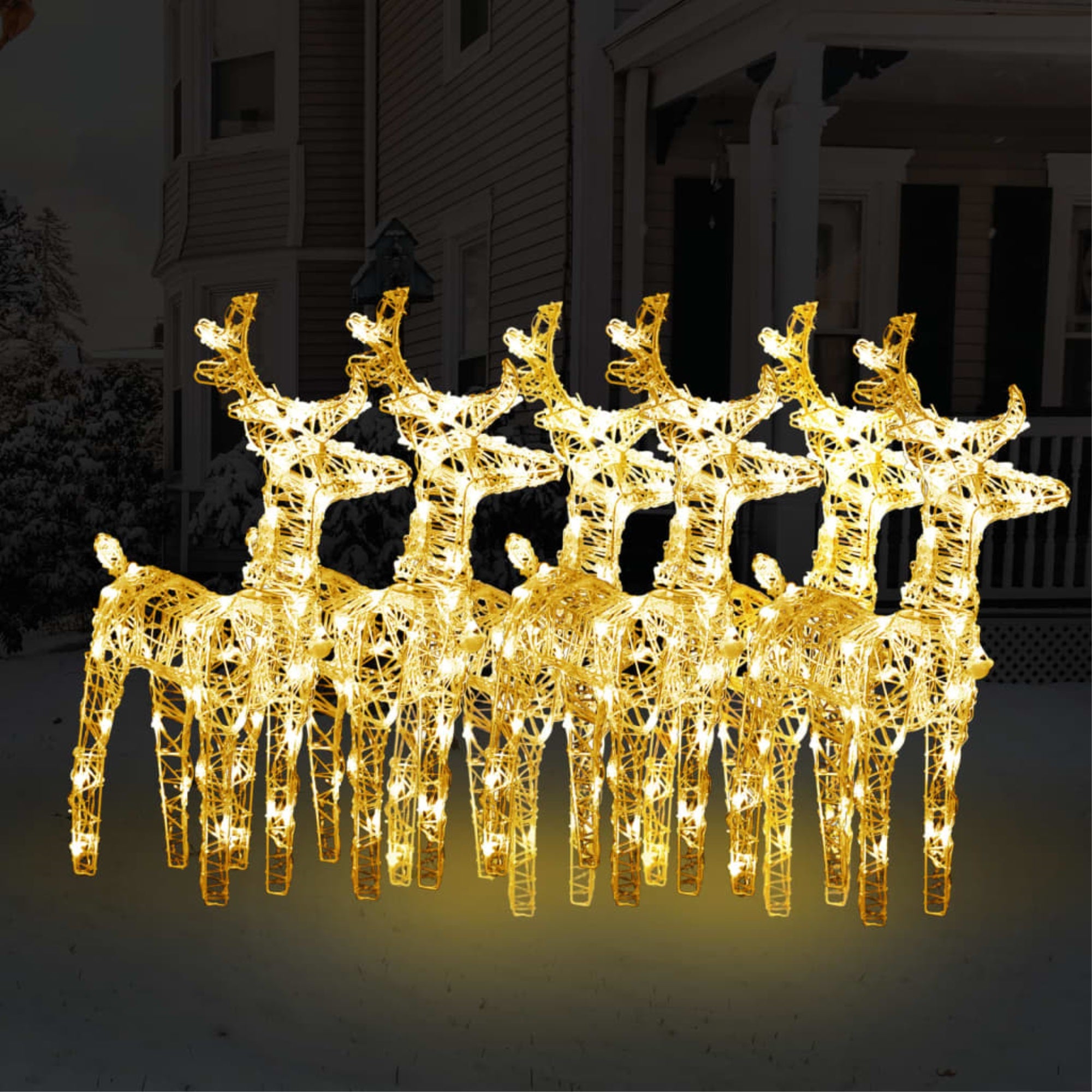 Vidaxl Christmas Reindeers 6 Pcs Warm White 240 Leds Acrylic