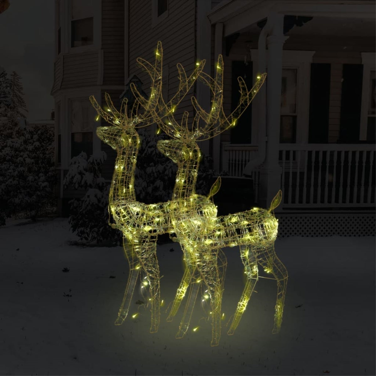Vidaxl Acrylic Reindeer Christmas Decorations 2 Pcs 47.2' Warm White