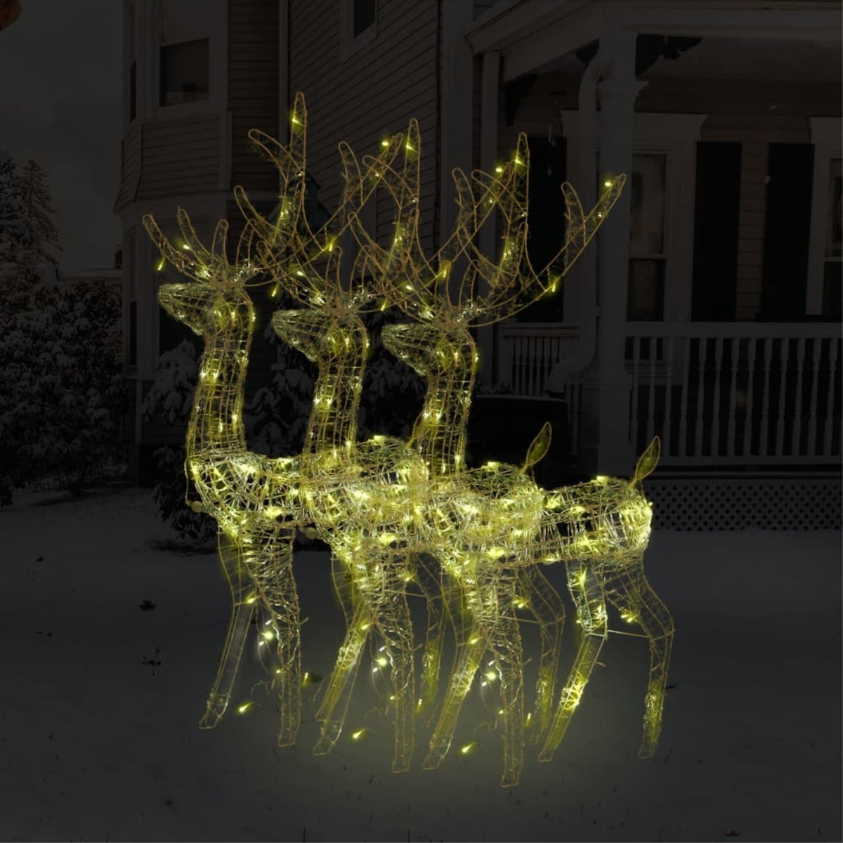Vidaxl Acrylic Reindeer Christmas Decorations 3 Pcs 47.2' Warm White