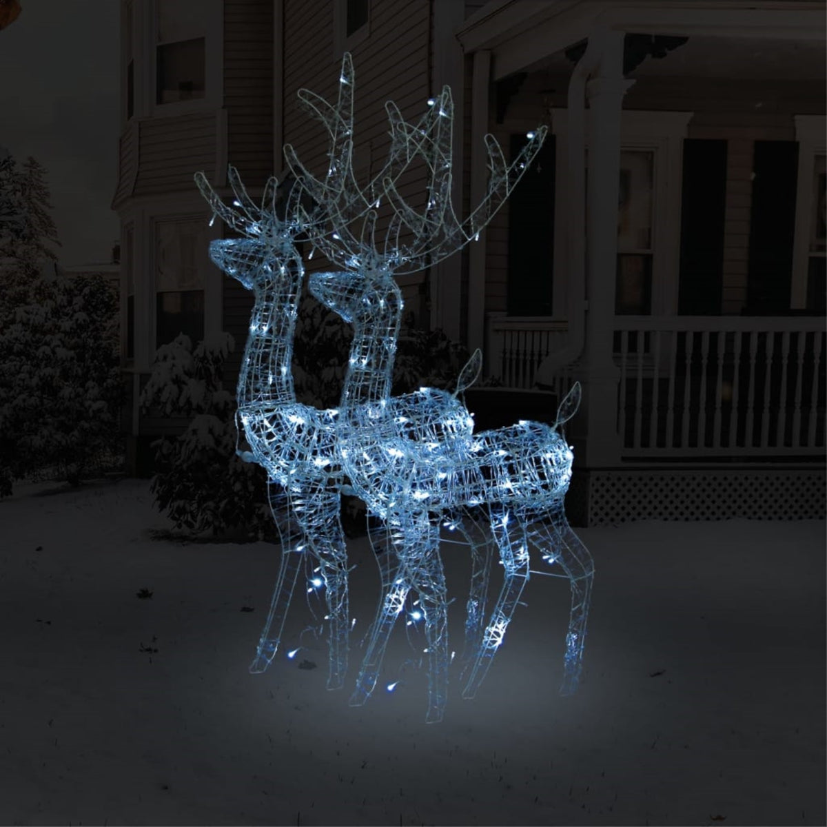 Vidaxl Acrylic Reindeer Christmas Decorations 2 Pcs 47.2' Cold White