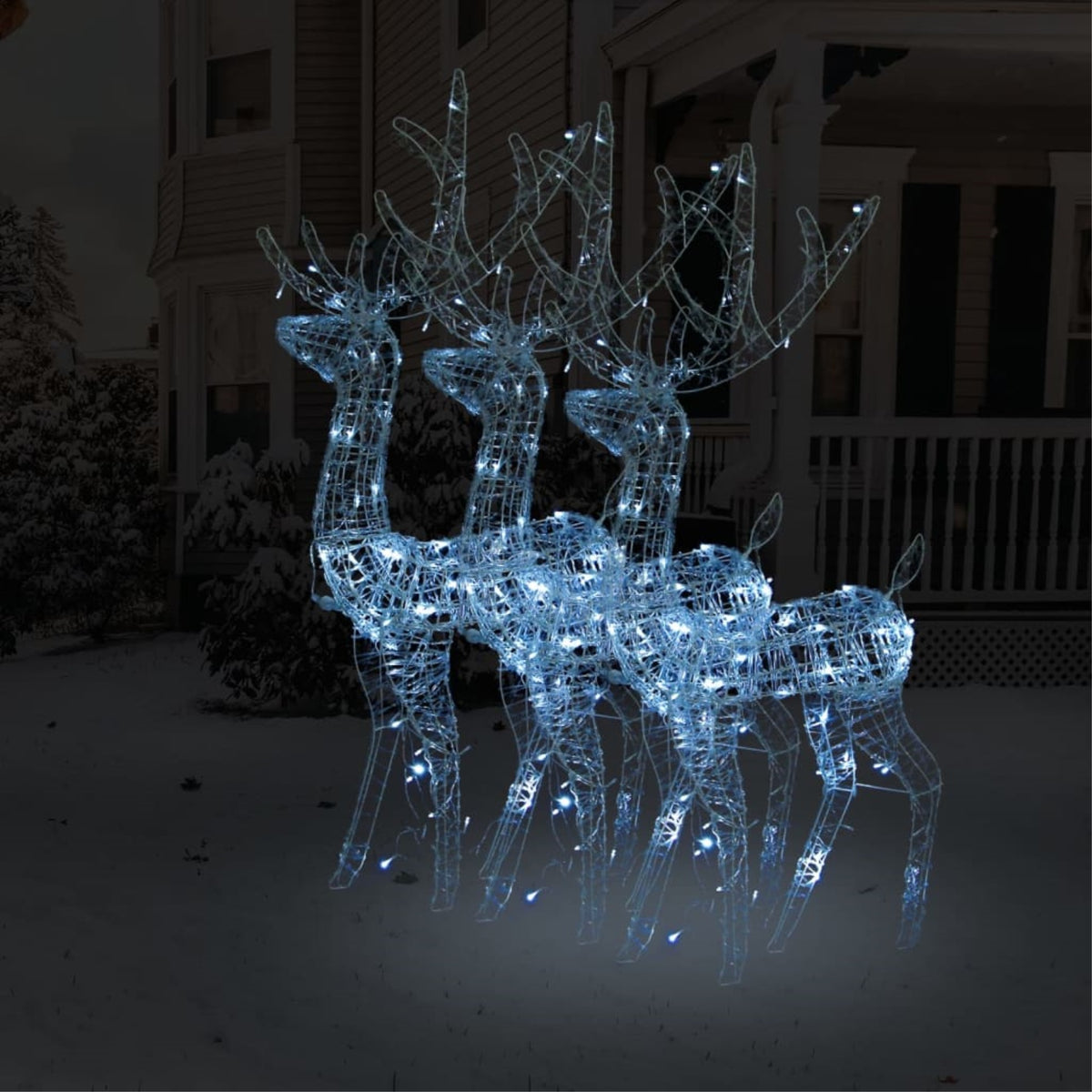 Vidaxl Acrylic Reindeer Christmas Decorations 3 Pcs 47.2' Cold White