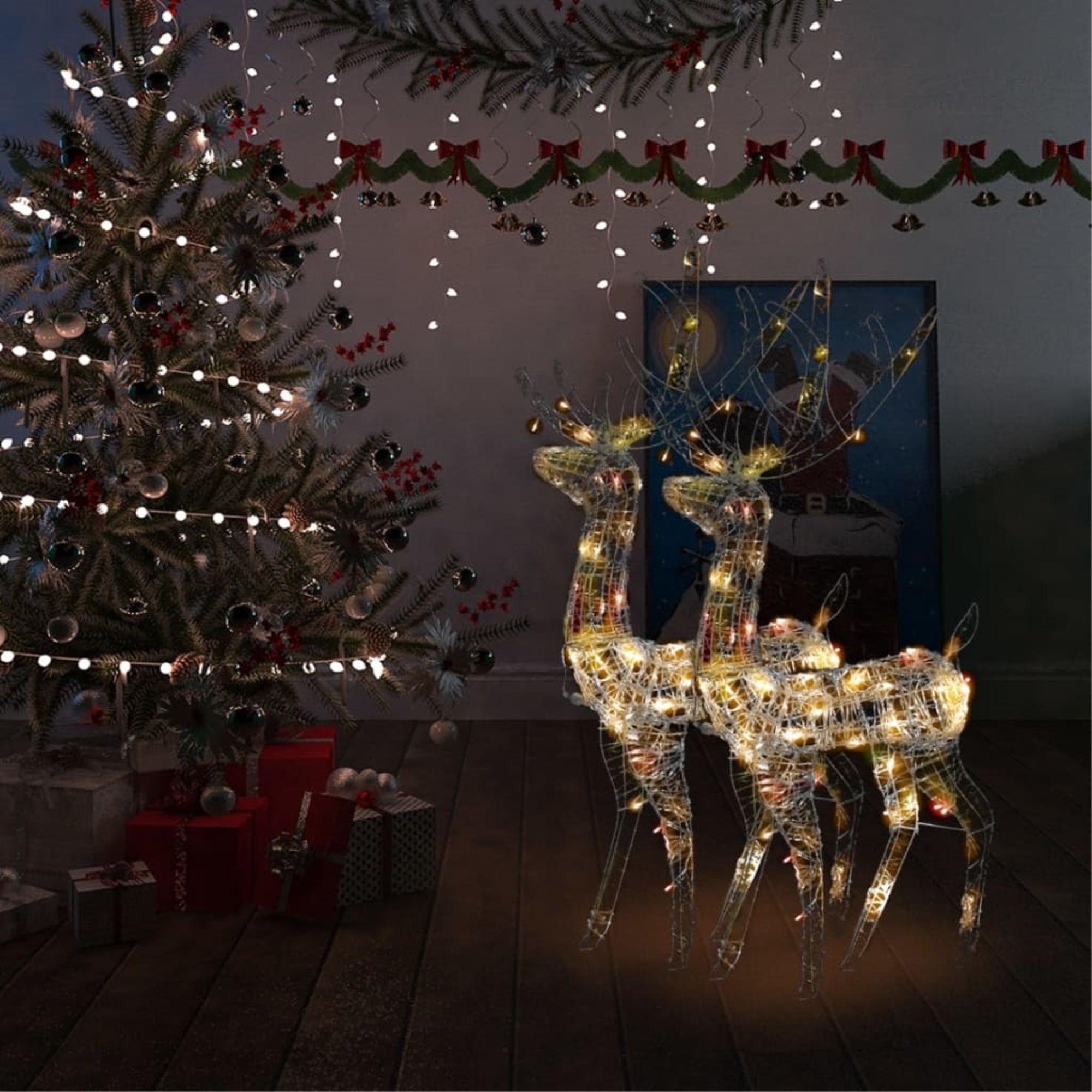 Vidaxl Acrylic Reindeer Christmas Decorations 2 Pcs 47.2' Multicolor