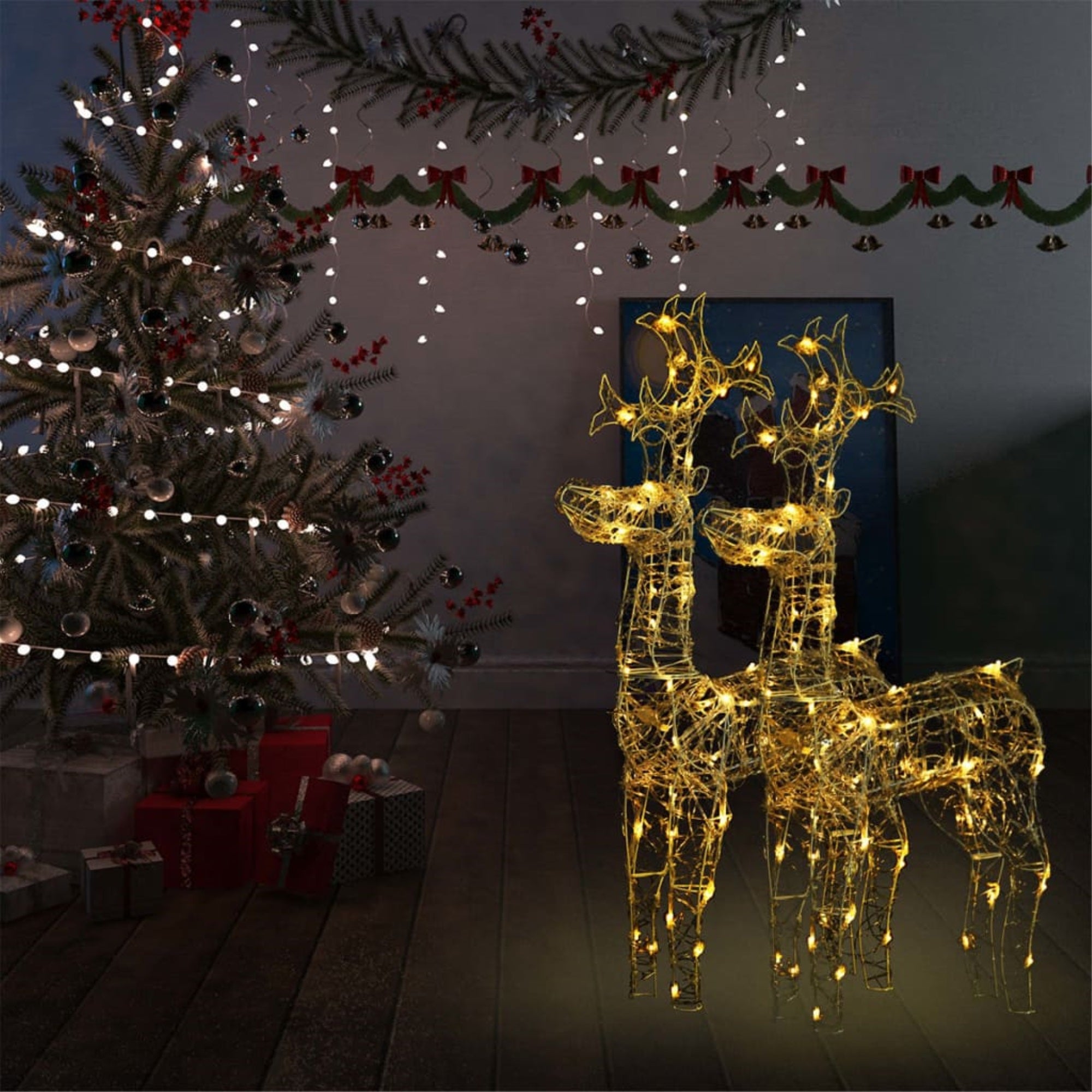 Vidaxl Reindeer Christmas Decorations 2 Pcs 23.6'X6.3'X39.4' Acrylic
