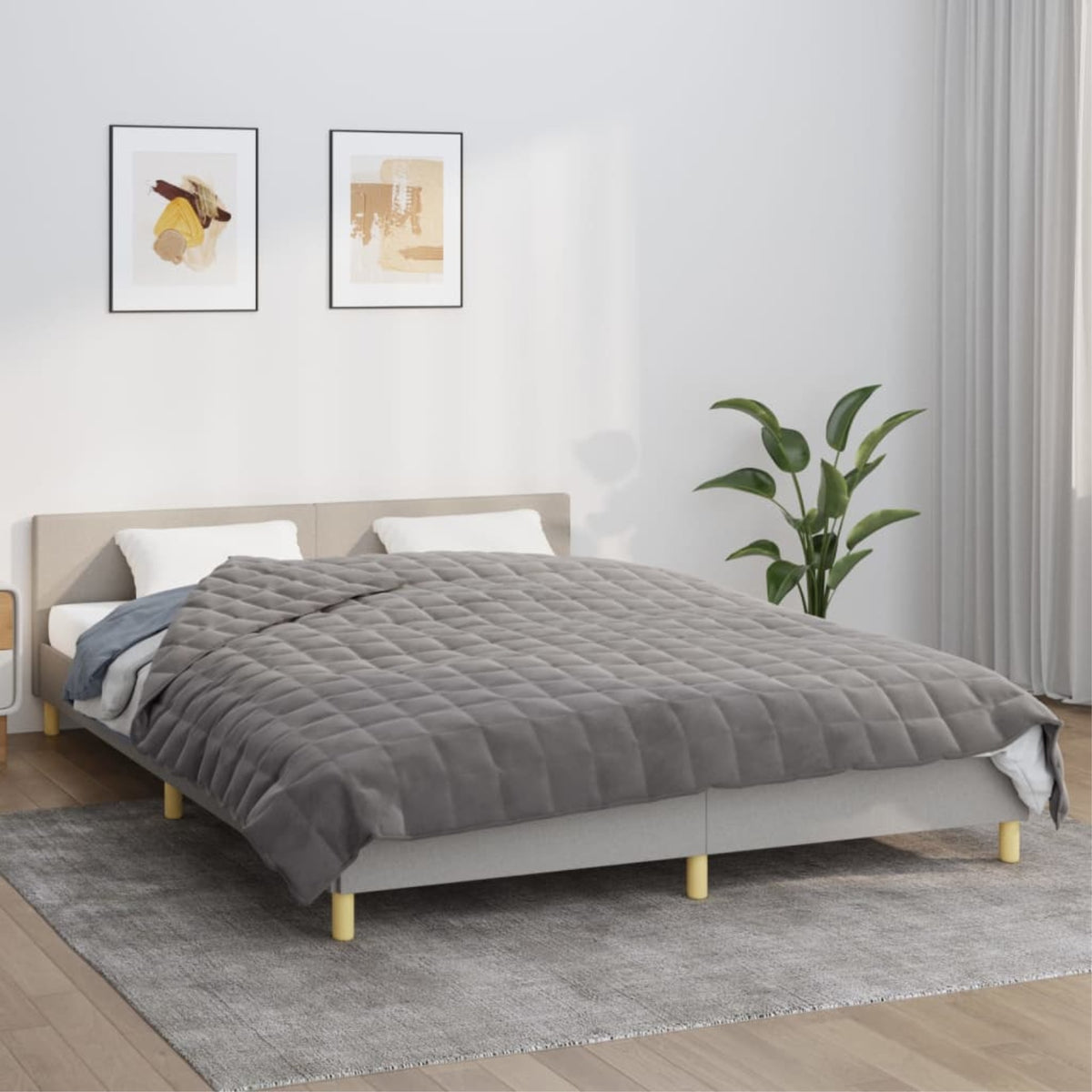 Vidaxl Weighted Blanket Gray 86.6'X90.6' 33.1 Lb Fabric
