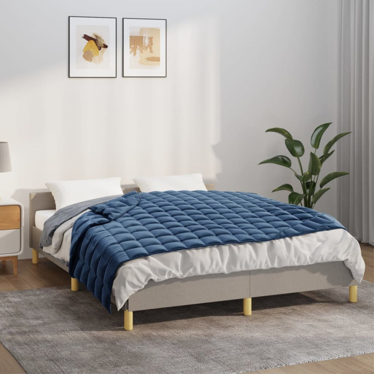 Vidaxl Weighted Blanket Blue 53.9'X78.7' 22 Lb Fabric