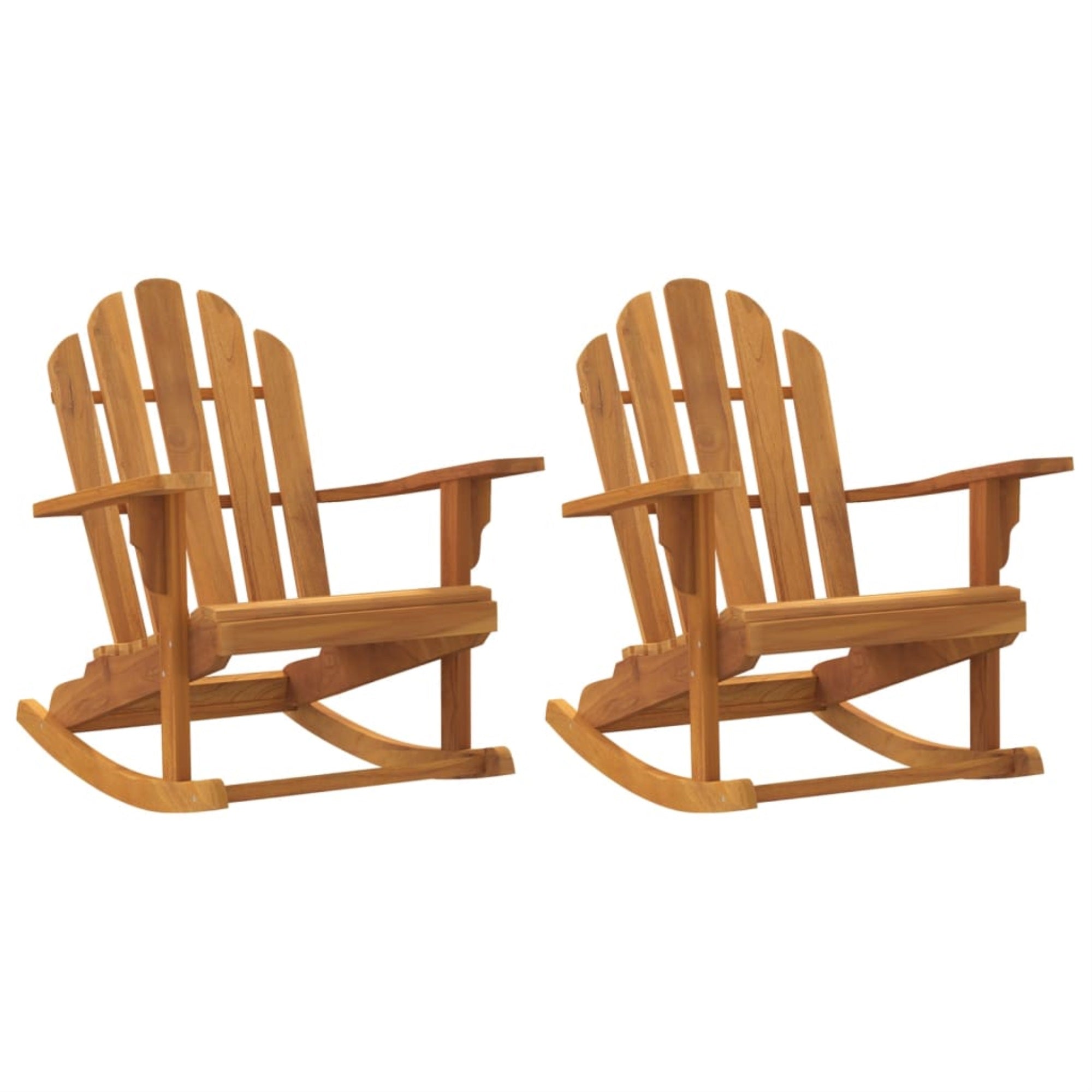 Vidaxl Patio Adirondack Rocking Chairs 2 Pcs 31.1'X39.4'X40.6' Solid Wood Teak