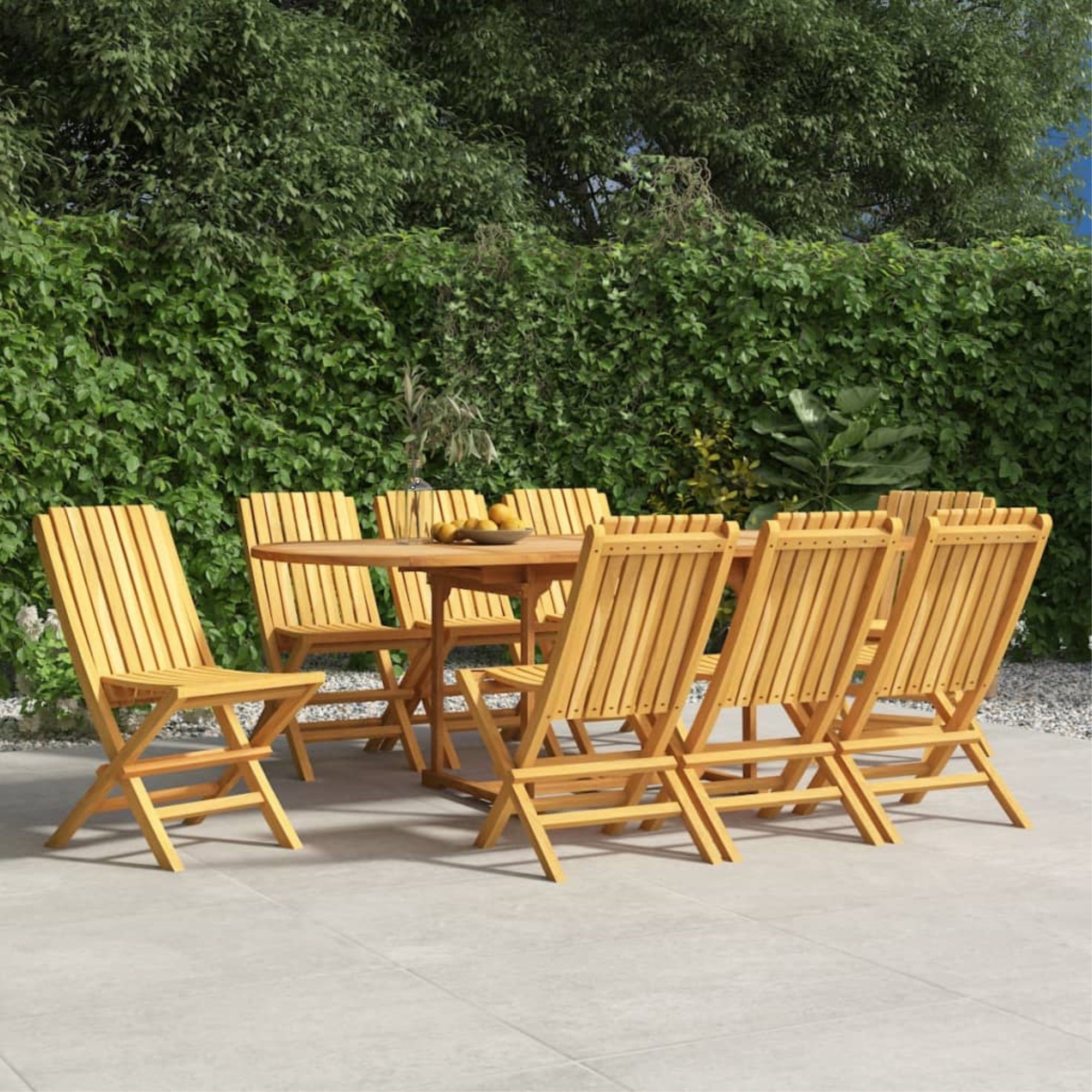 Vidaxl Folding Patio Chairs 8 Pcs 18.5'X18.5'X35' Solid Wood Teak