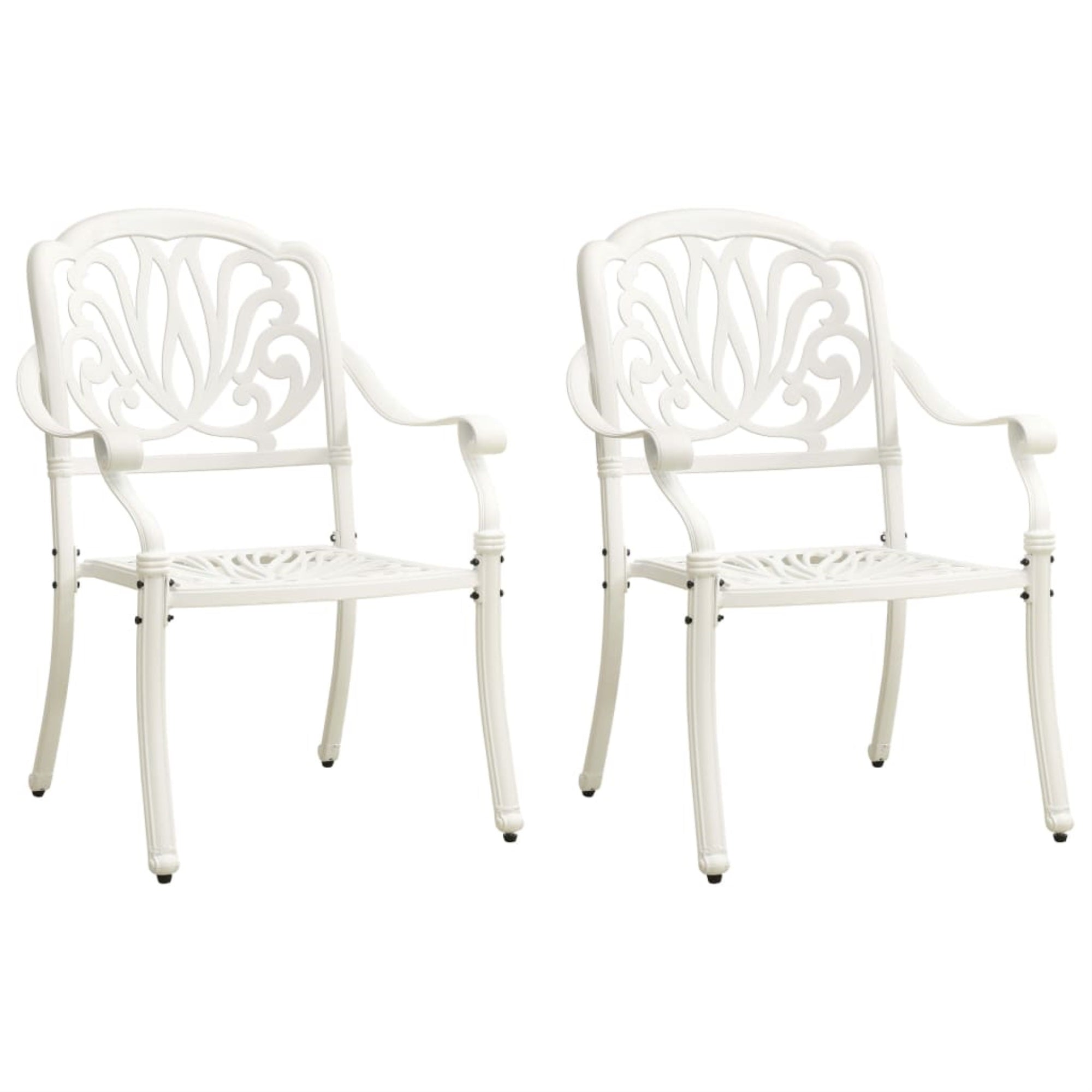 Vidaxl Garden Chairs 2 Pcs Cast Aluminum White