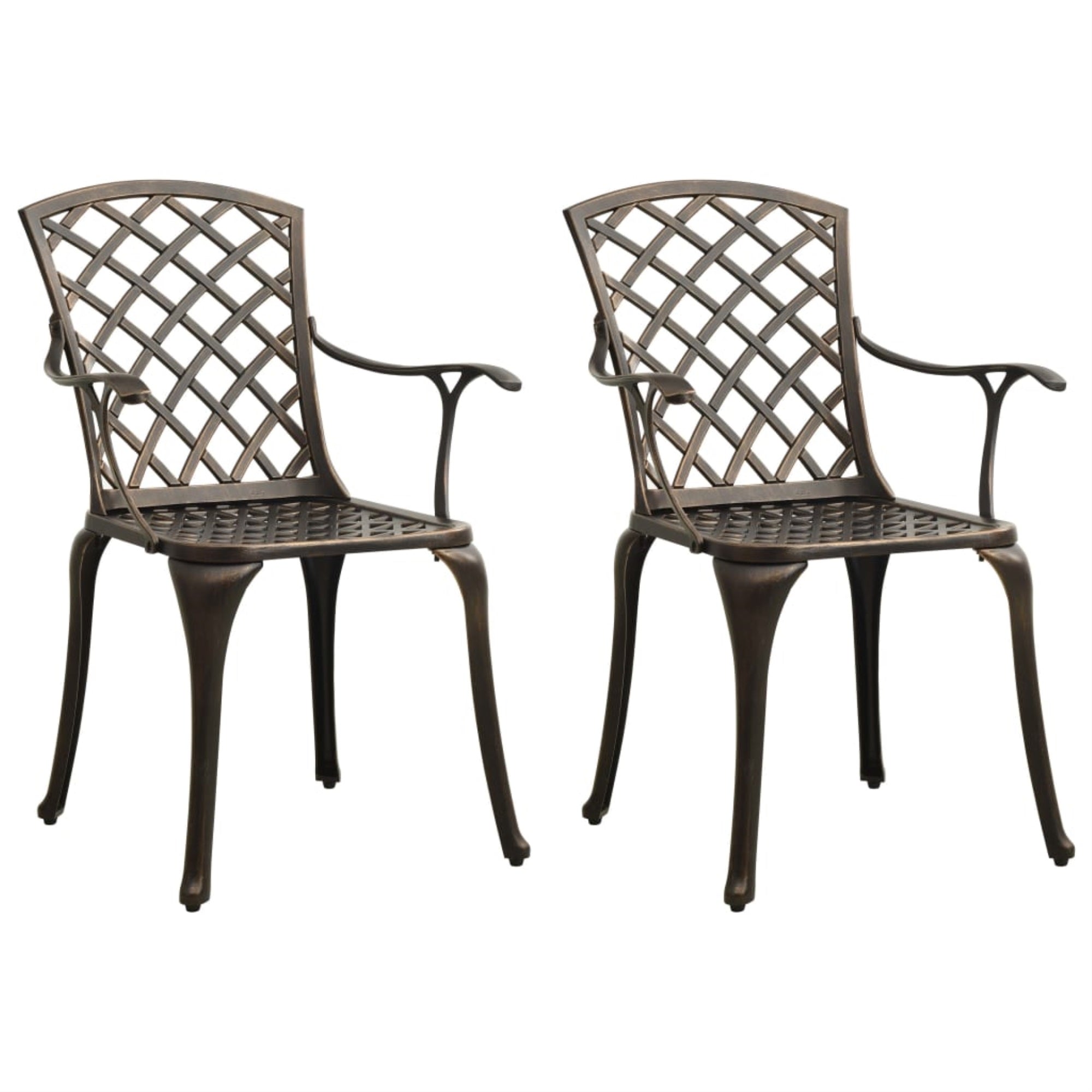 Vidaxl Garden Chairs 2 Pcs Cast Aluminum Bronze