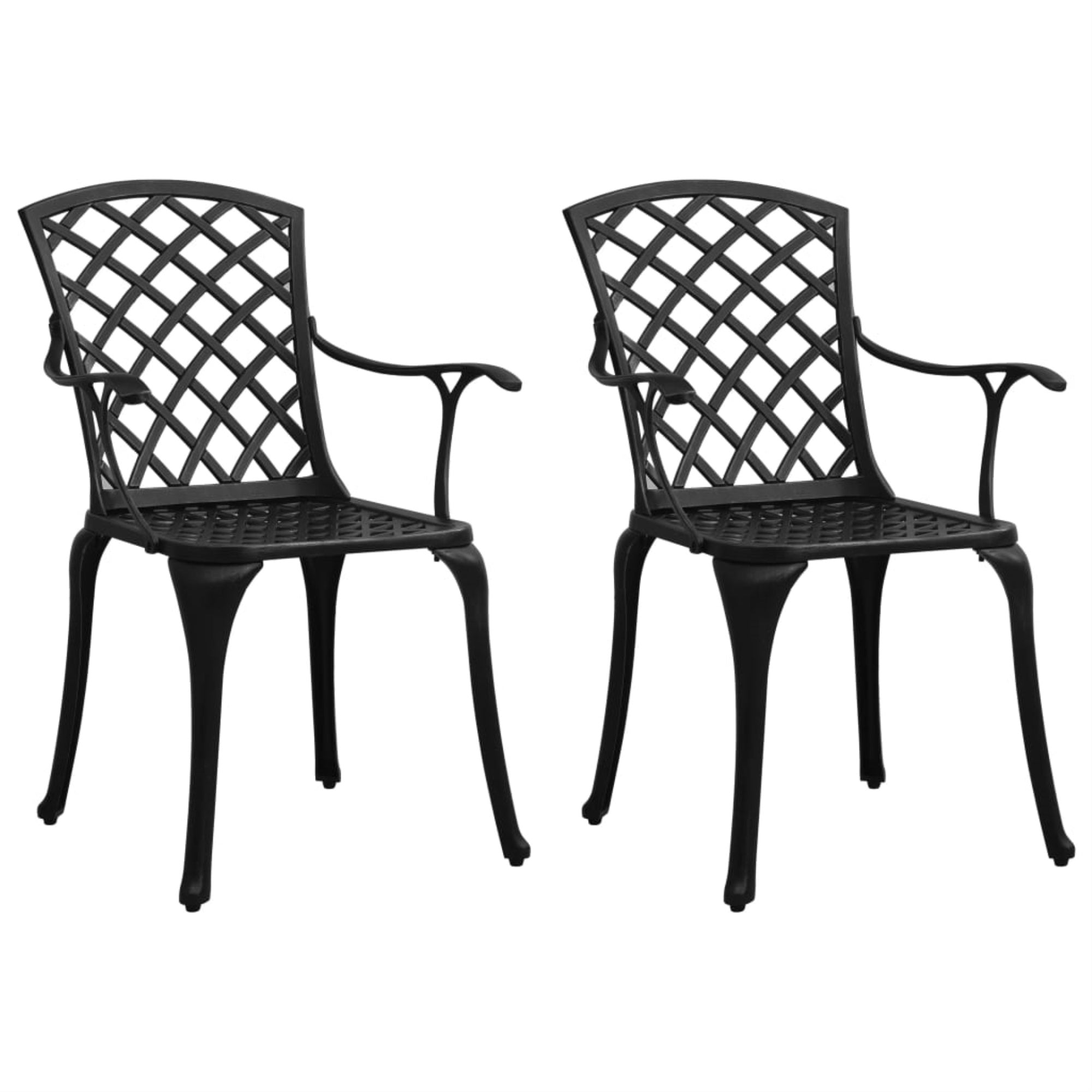 vidaXL Garden Chairs 2 pcs Cast Aluminum Black