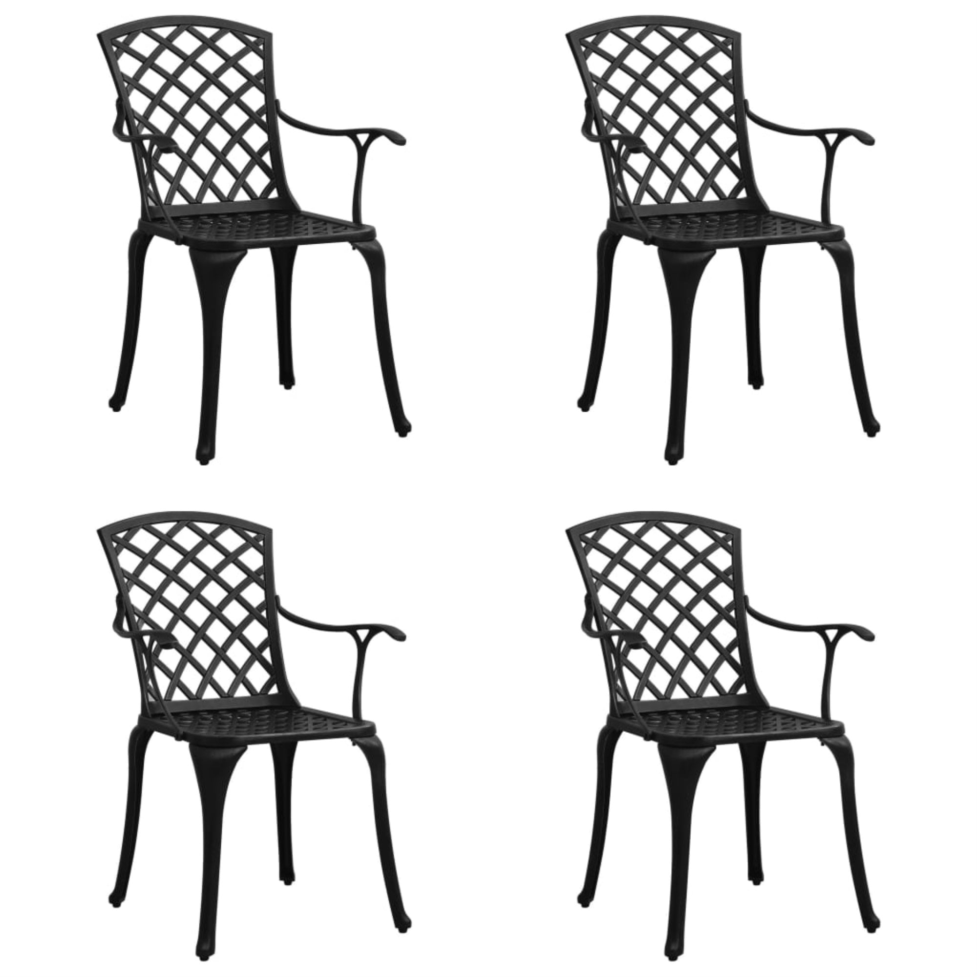 Vidaxl Garden Chairs 4 Pcs Cast Aluminum Black
