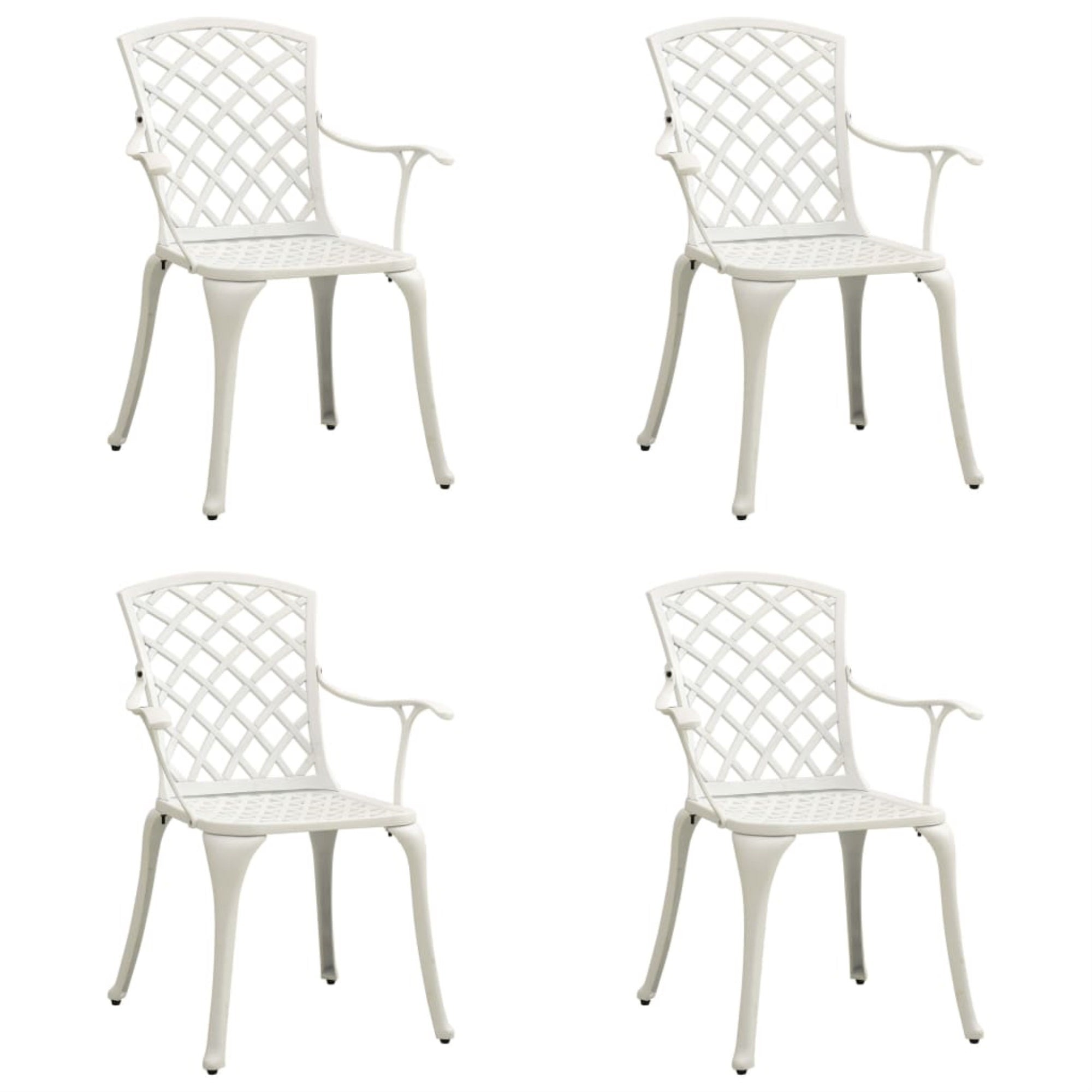 Vidaxl Garden Chairs 4 Pcs Cast Aluminum White