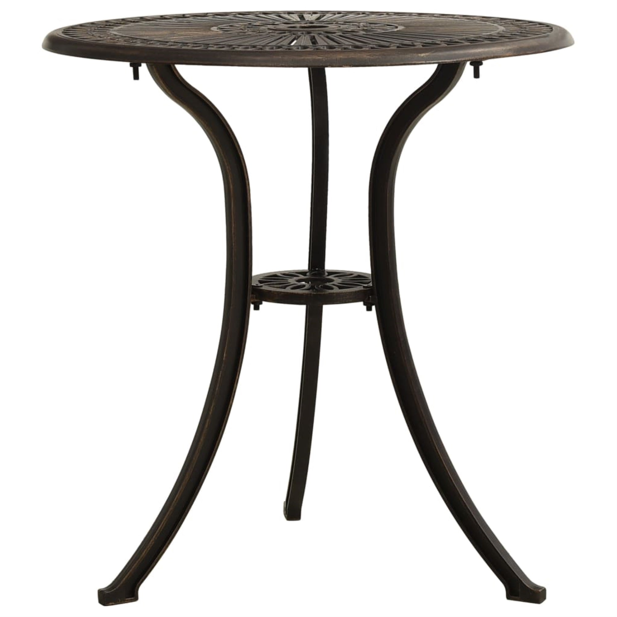 Vidaxl Garden Table Bronze 24.4'X24.4'X25.6' Cast Aluminum