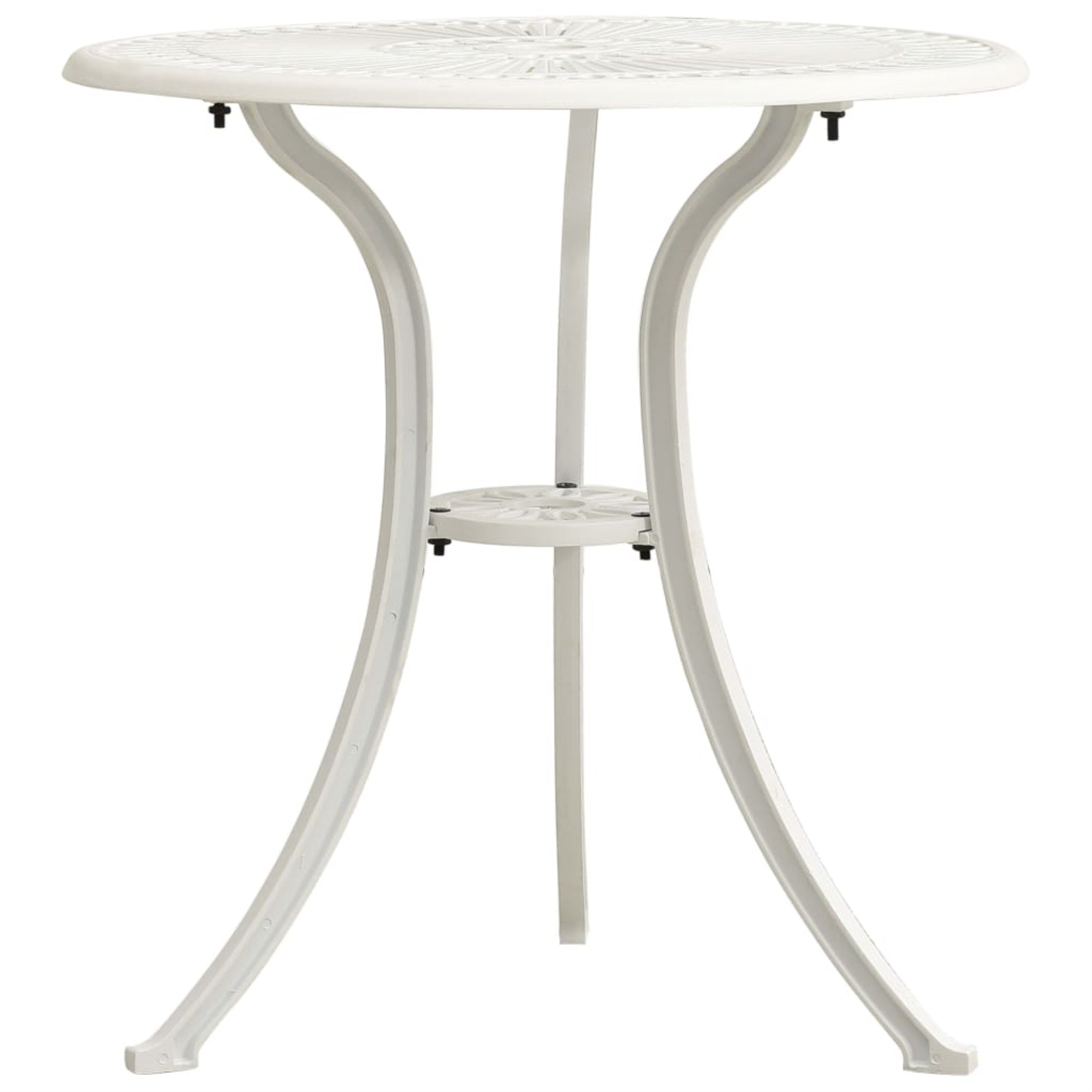 Vidaxl Garden Table White 24.4'X24.4'X25.6' Cast Aluminum