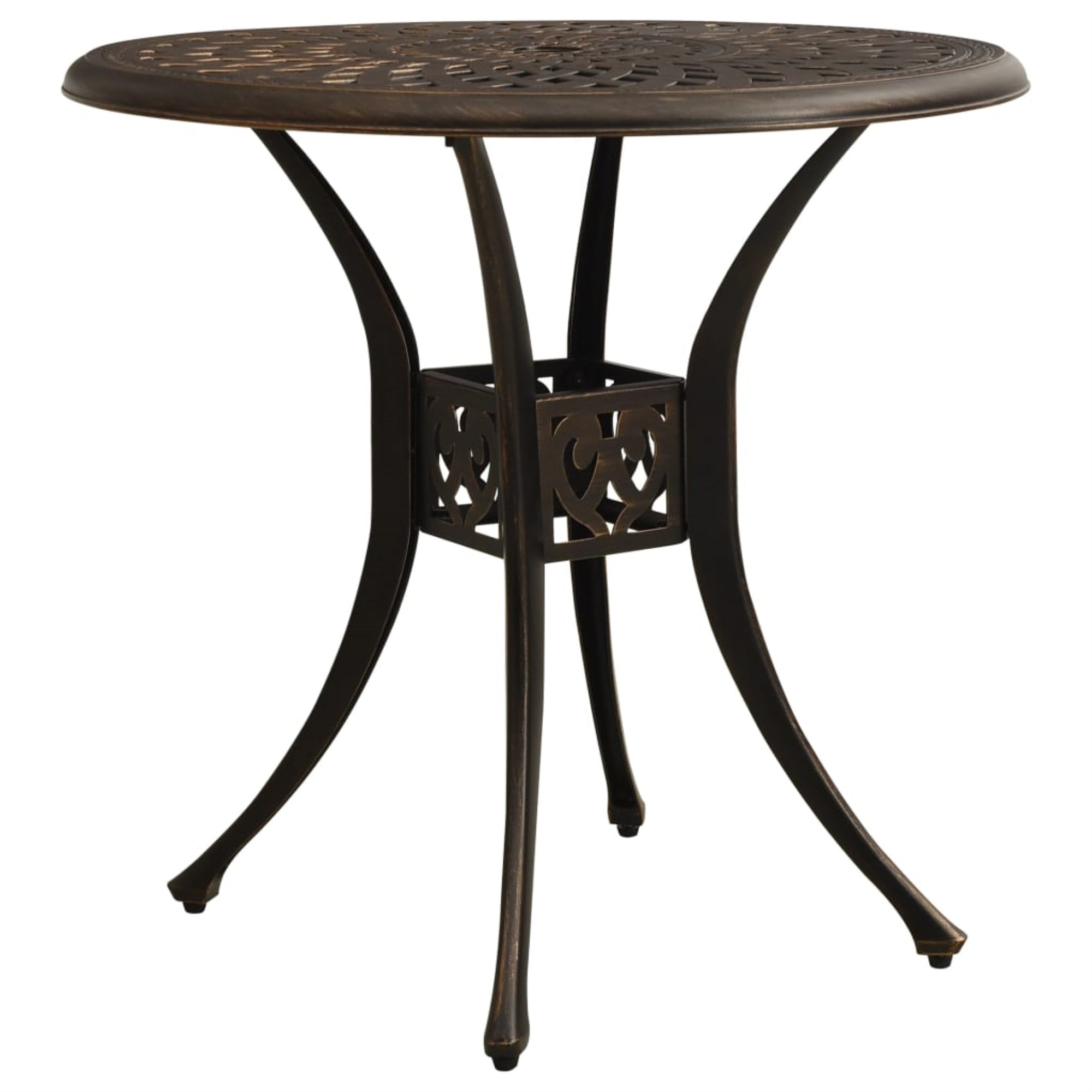 Vidaxl Garden Table Bronze 30.7'X30.7'X28.3' Cast Aluminum