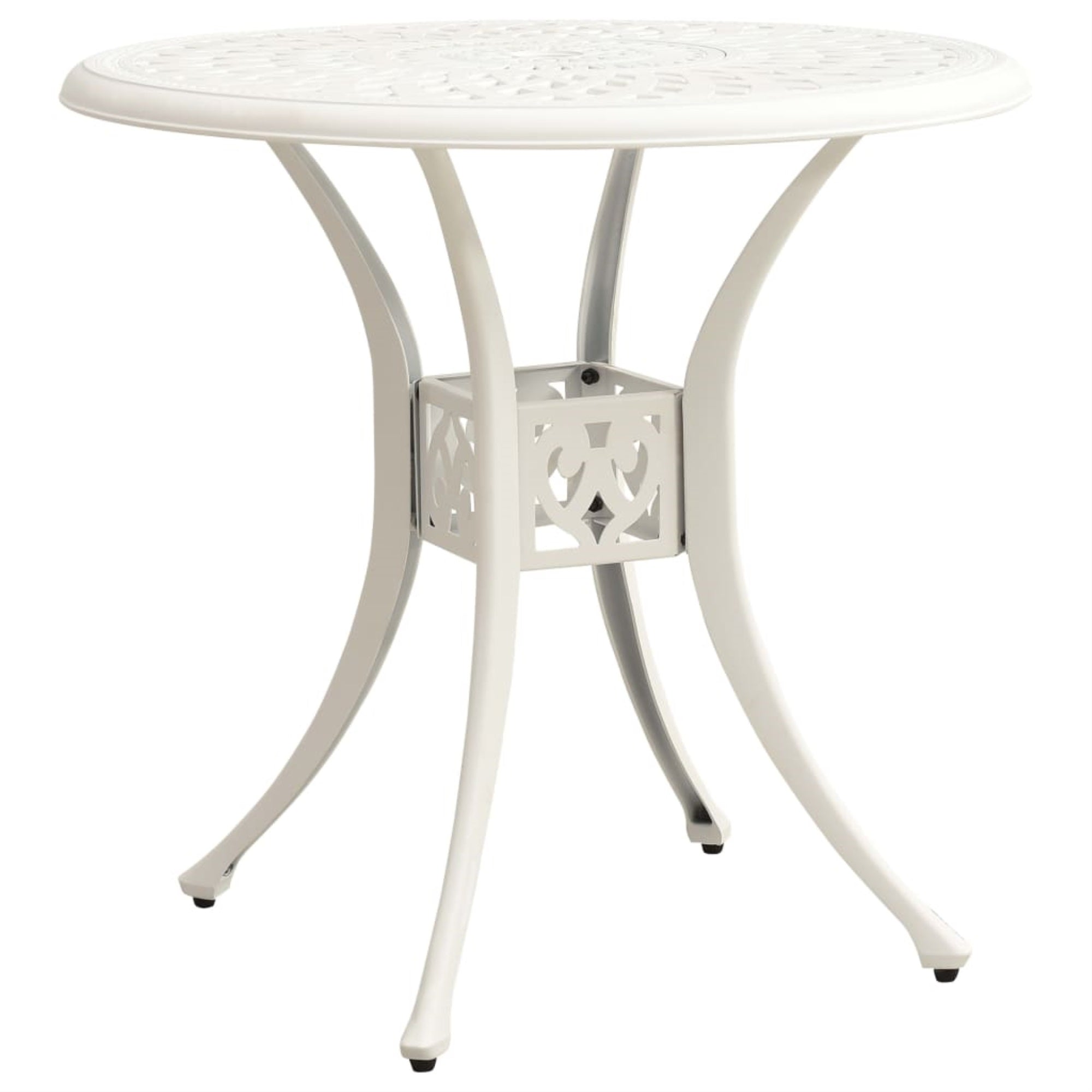 Vidaxl Garden Table White 30.7'X30.7'X28.3' Cast Aluminum
