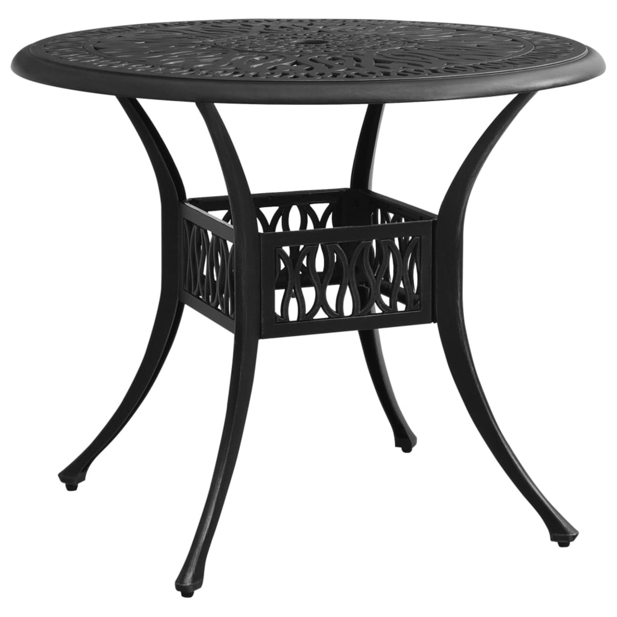 Vidaxl Garden Table Black 35.4'X35.4'X29.1' Cast Aluminum