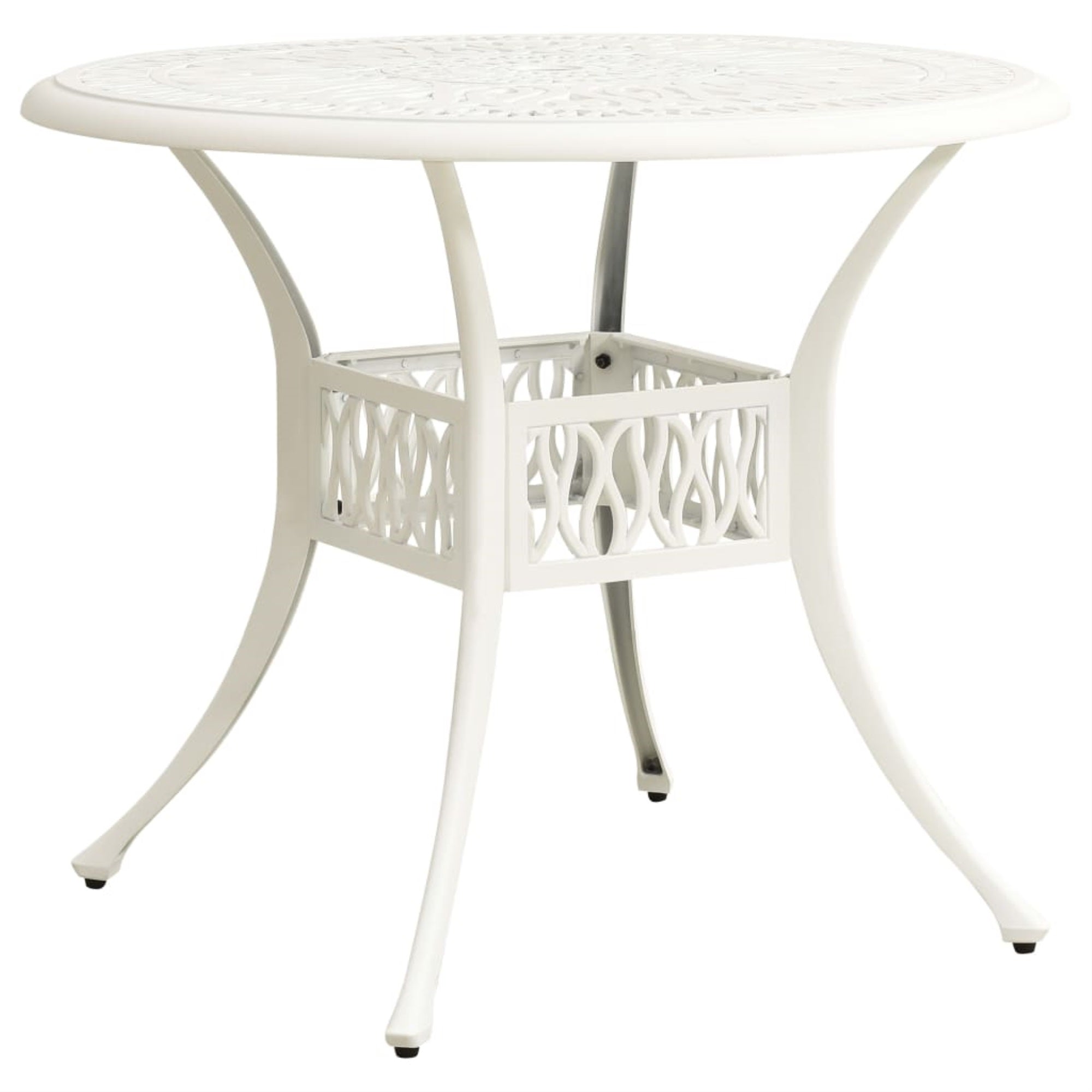 Vidaxl Garden Table White 35.4'X35.4'X29.1' Cast Aluminum